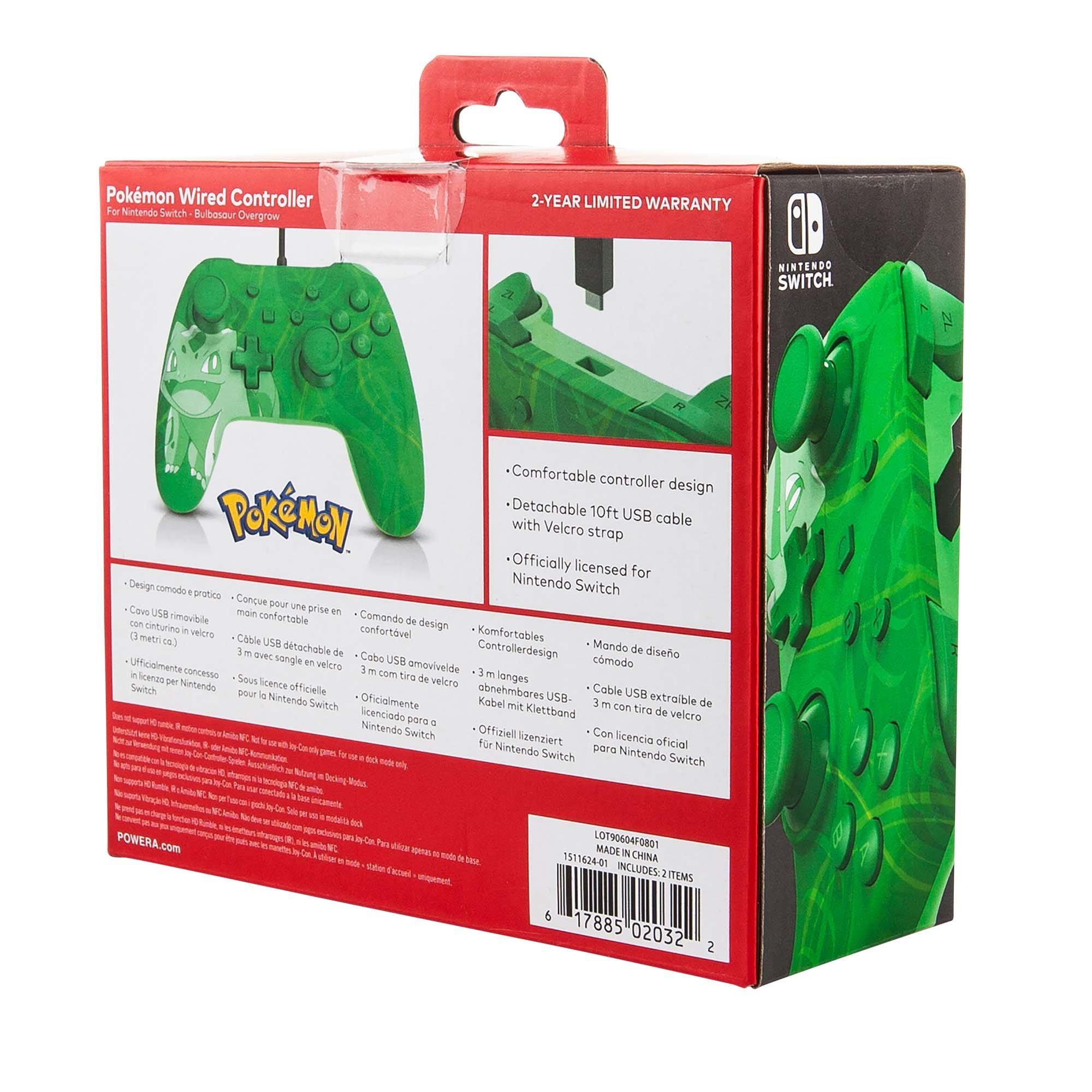  PowerA Wired Controller for Nintendo Switch - Pokémon: Bulbasaur  Overgrow, Gamepad, Game controller, Wired controller, Officially licensed :  Video Games