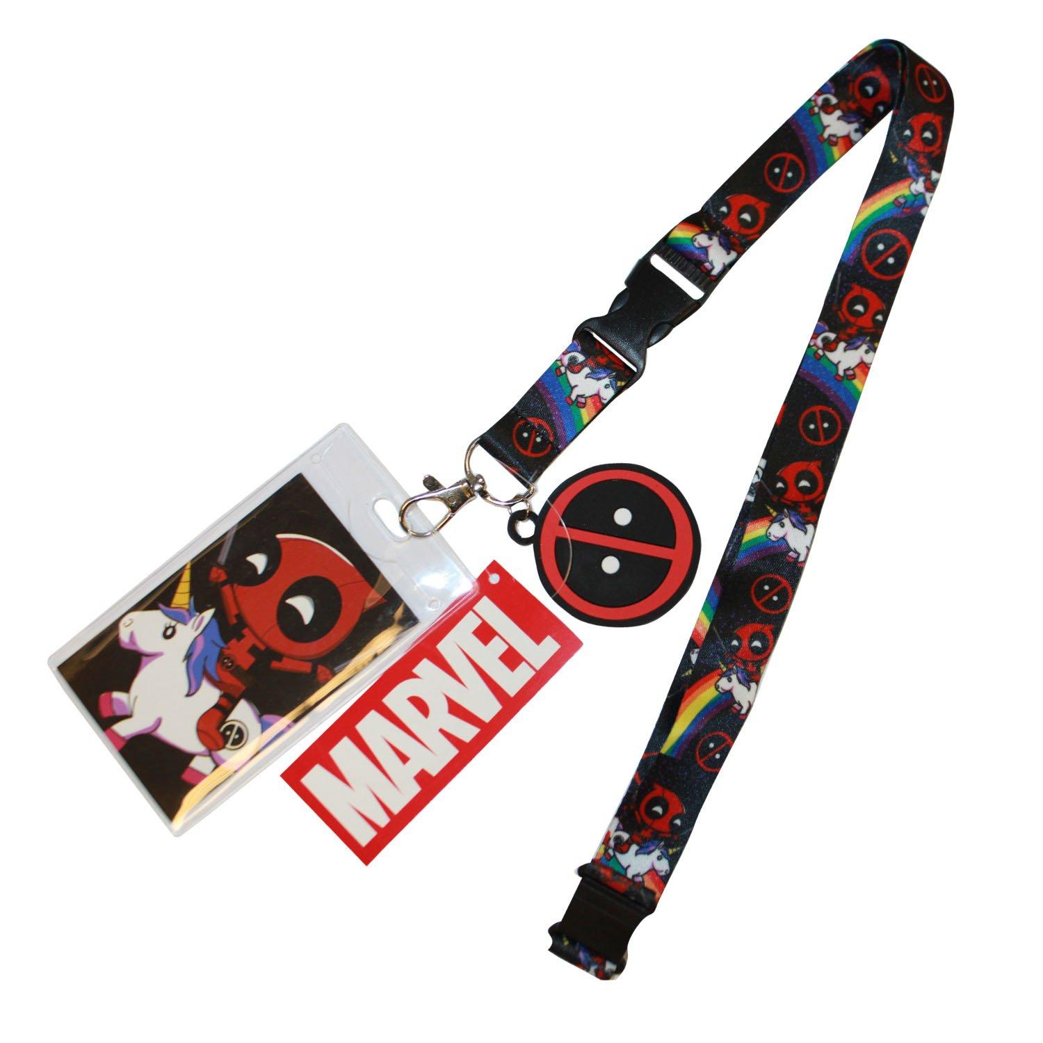 Deadpool Rainbow and Unicorn Lanyard | GameStop