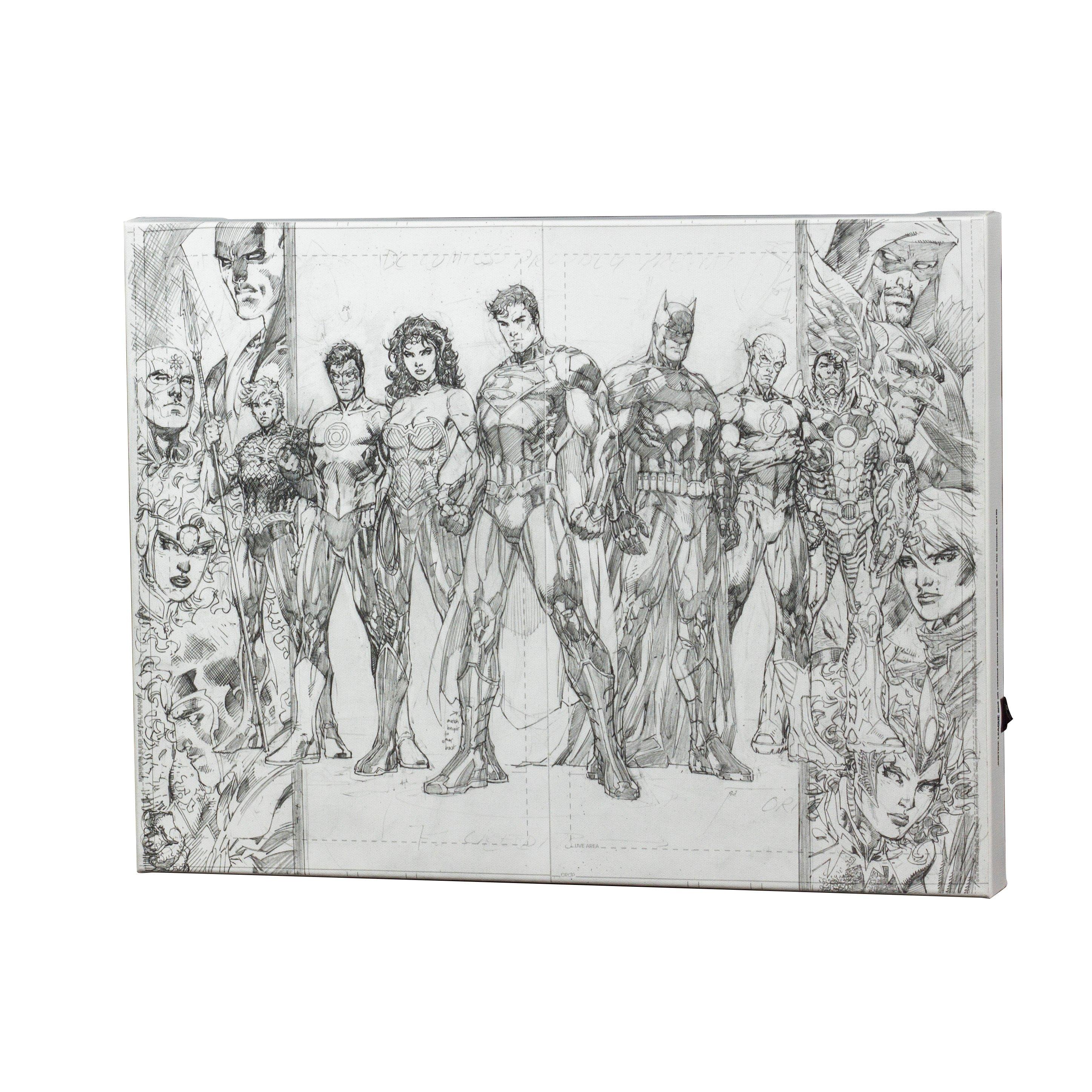 Jim Lee Light Up Canvas Wall Art Group Sketch Gamestop