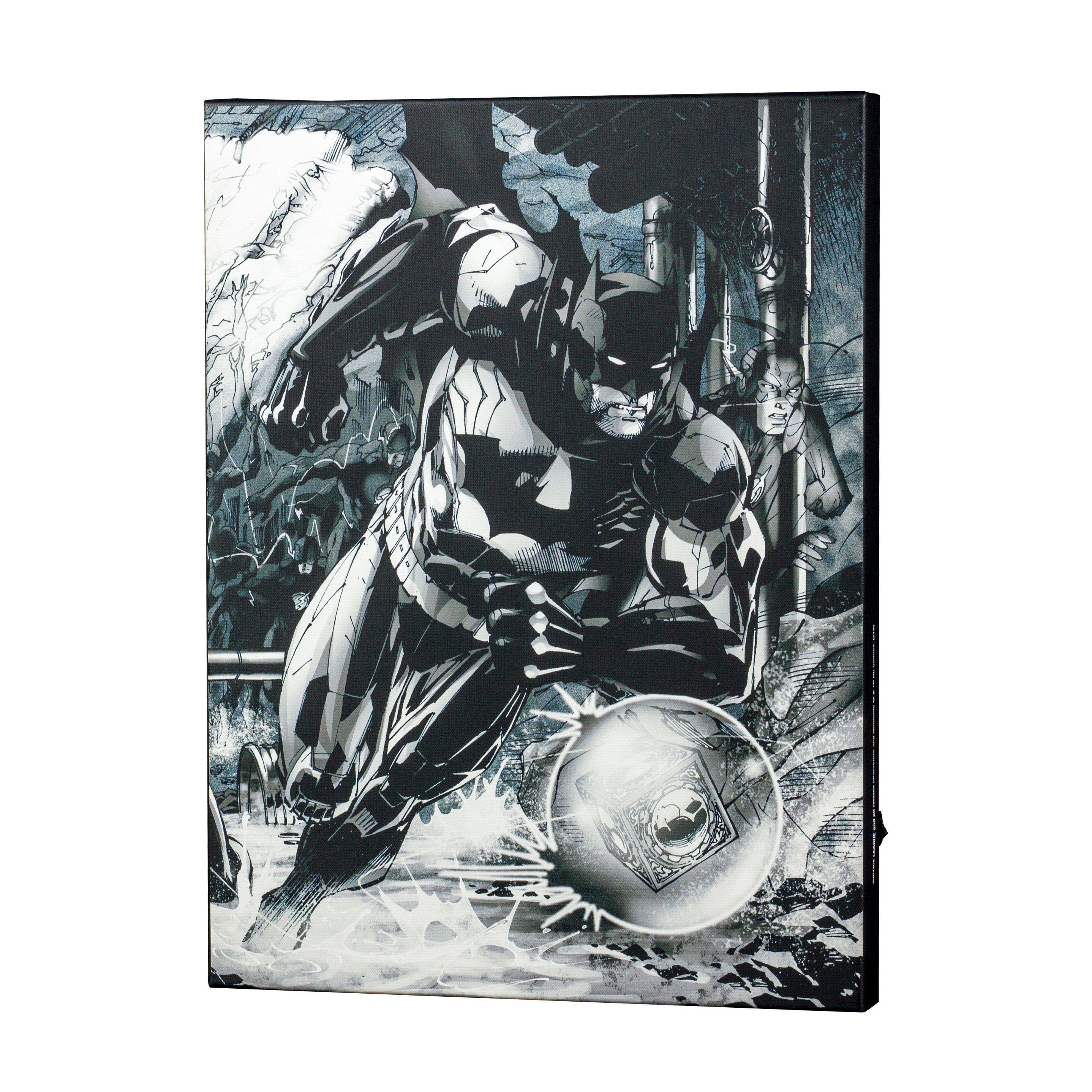 Batman With Flash By Jim Lee Light Up Canvas Wall Art Gamestop