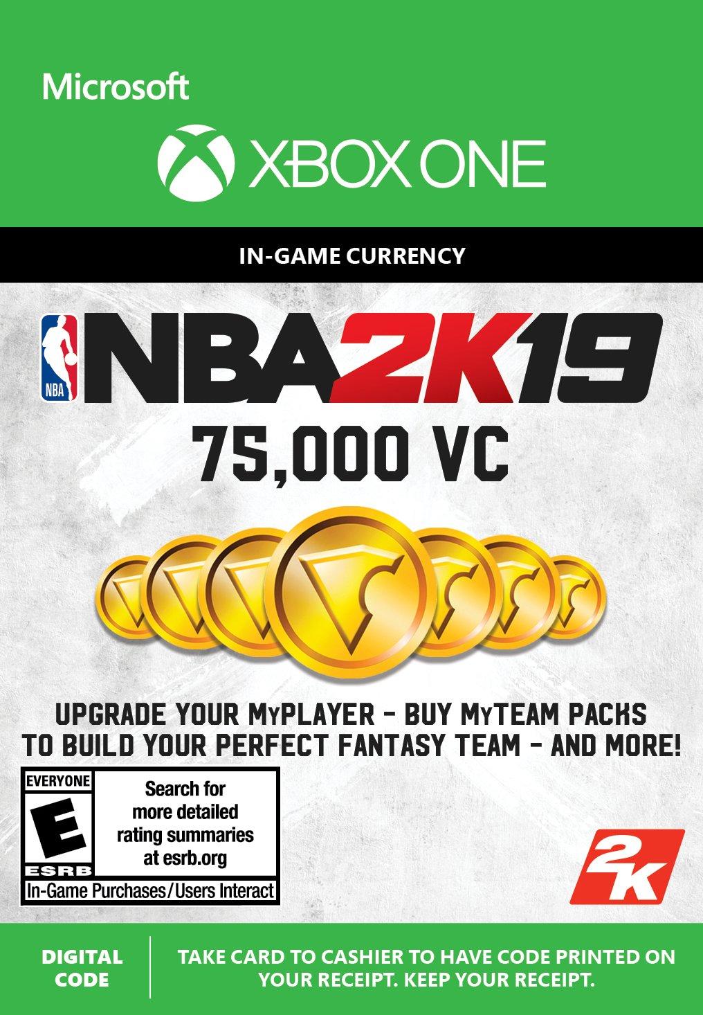 Nba 2k19 75 000 Virtual Currency Xbox One Gamestop
