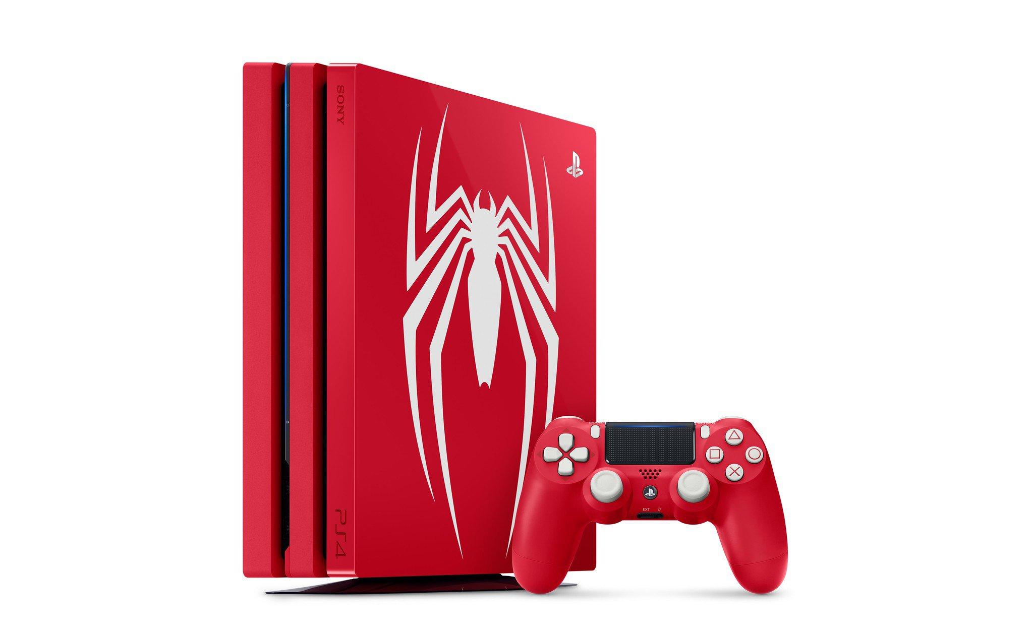 ps4 console with spiderman game