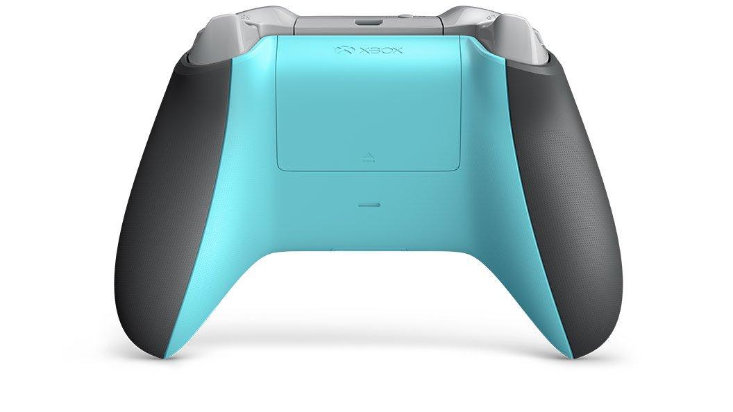 xbox one gray and blue wireless controller