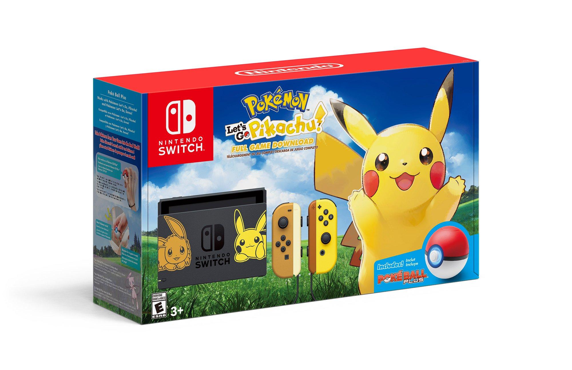 Nintendo Switch Pikachu Eevee Edition With Pokemon Lets Go Pikachu Bundle Nintendo Switch Gamestop - 