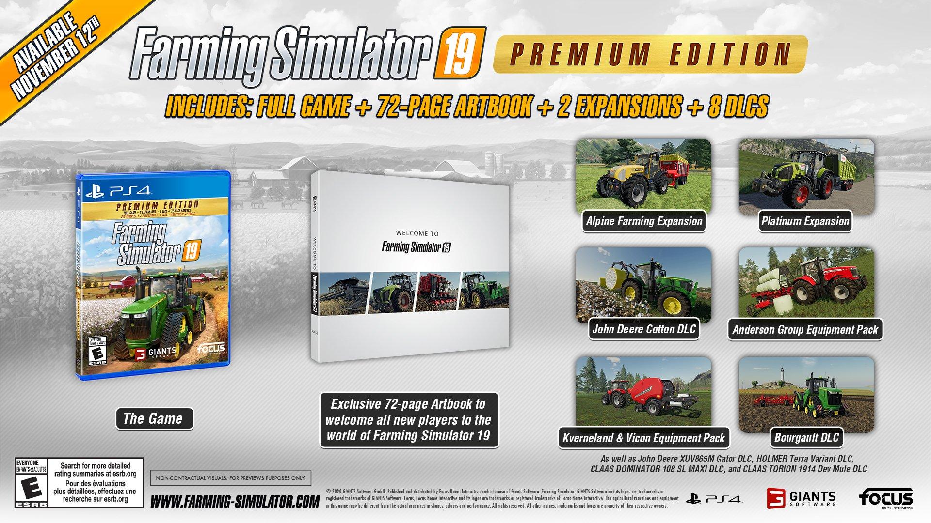  Farming Simulator 19: Premium Edition (PS4) : Video Games