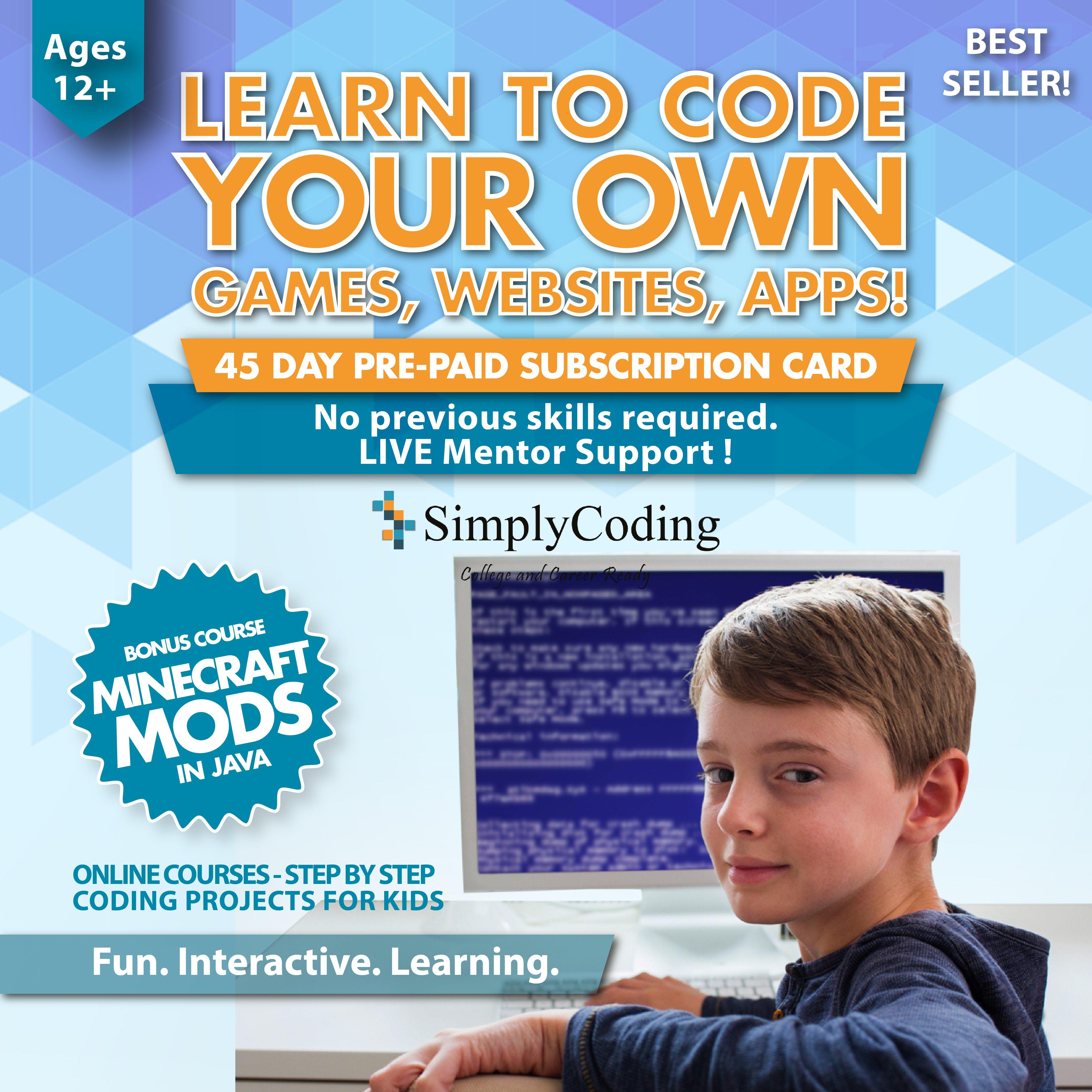 Learn to code your own games websites apps simple coding bundle ecard
