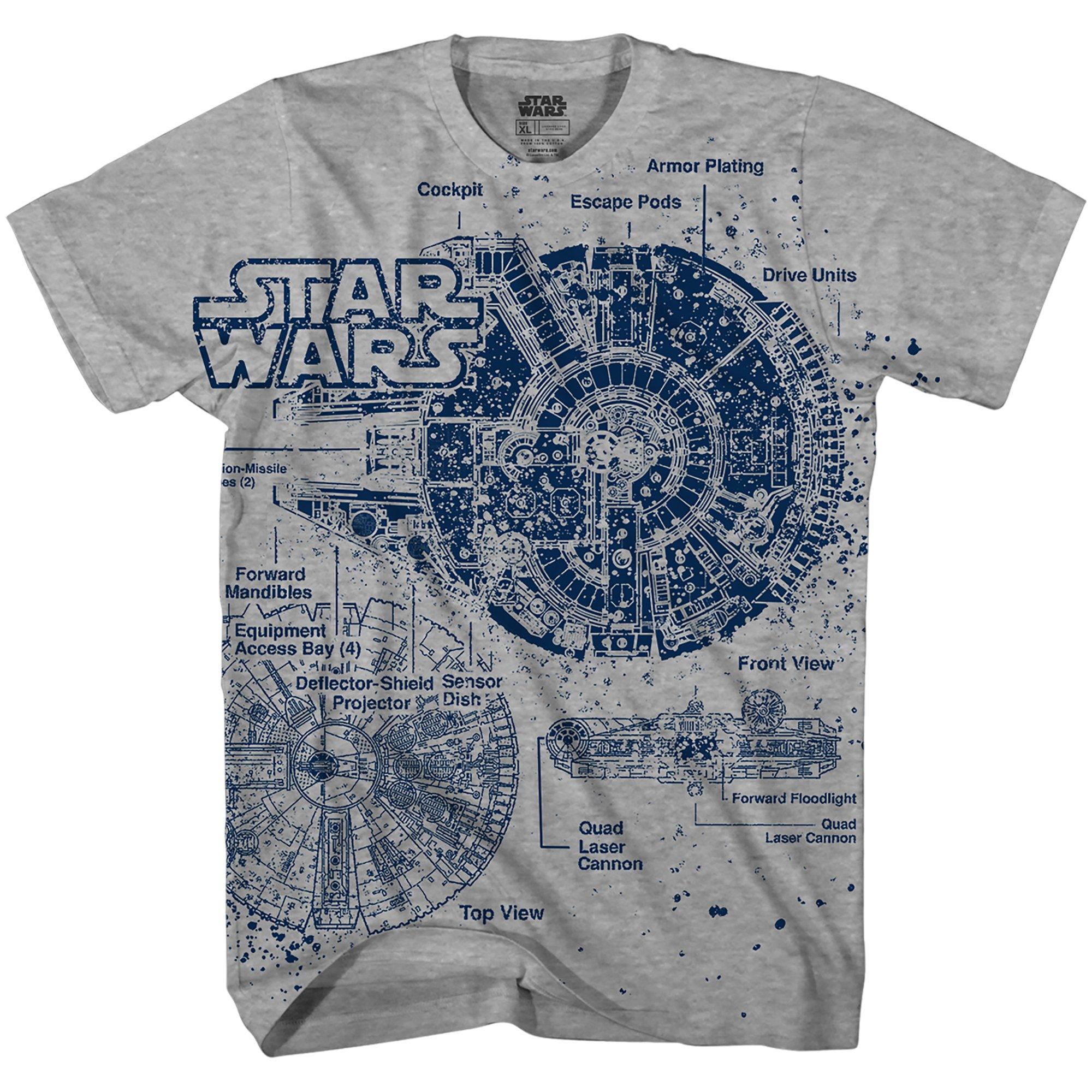 star wars millennium falcon t shirt