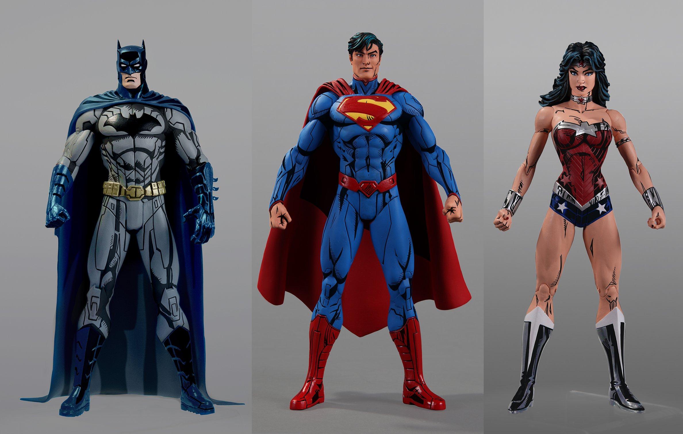 DC Collection Jim Lee Lot of 3 Action Figures Batman Wonder Woman Superman NEW 