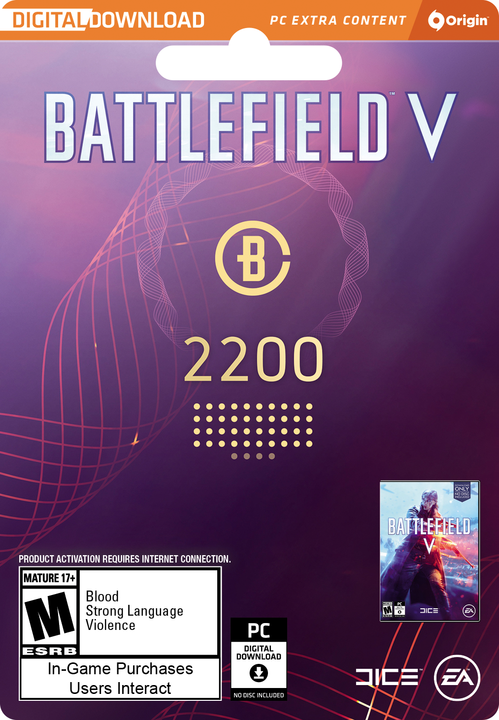 Electronic Arts Battlefield V 2200 Battlefield Currency Digital Card - PC EA app -  2227436