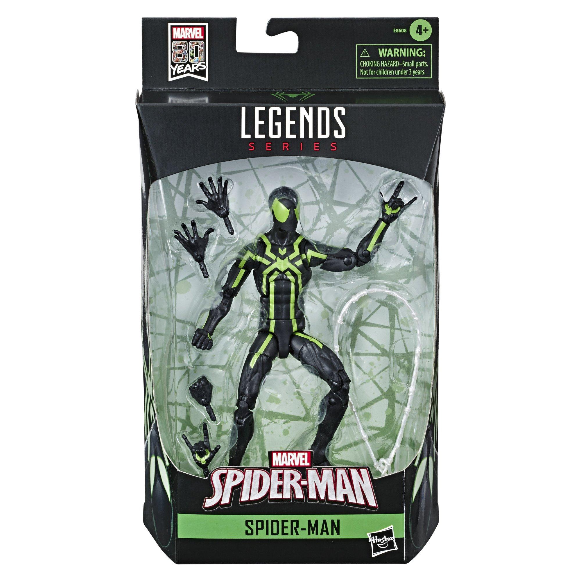 green and black spiderman toy