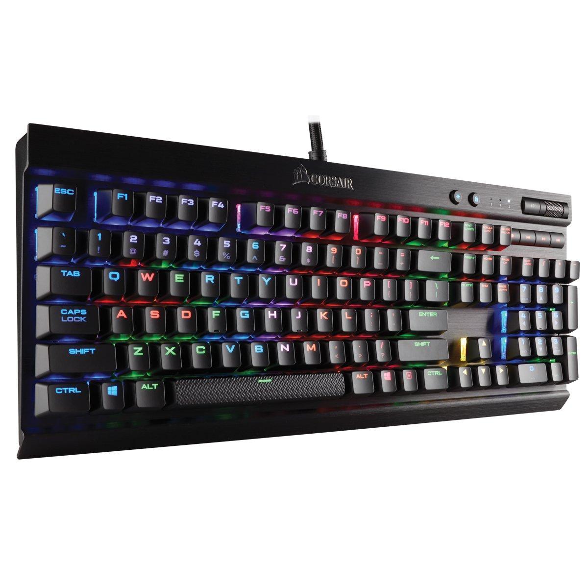 Corsair K70 RGB MK.2 Mechanical Gaming Keyboard - USB Passthrough & Media  Controls - Tactile & Quiet- Cherry MX Brown - RGB LED Backlit