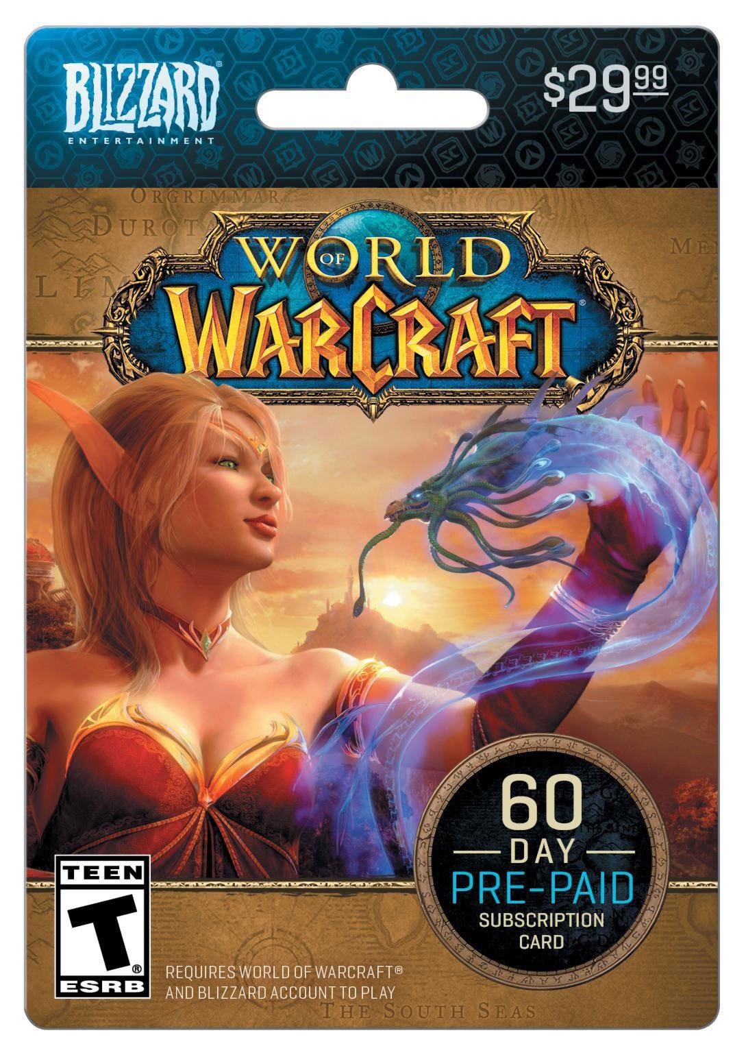World of Warcraft 60 Day Pre-Paid Subscription Card