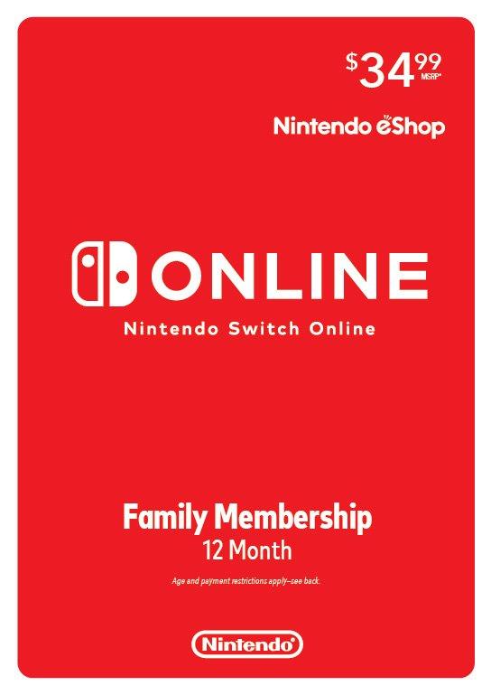 Nintendo Switch Online 12 Month Family Membership