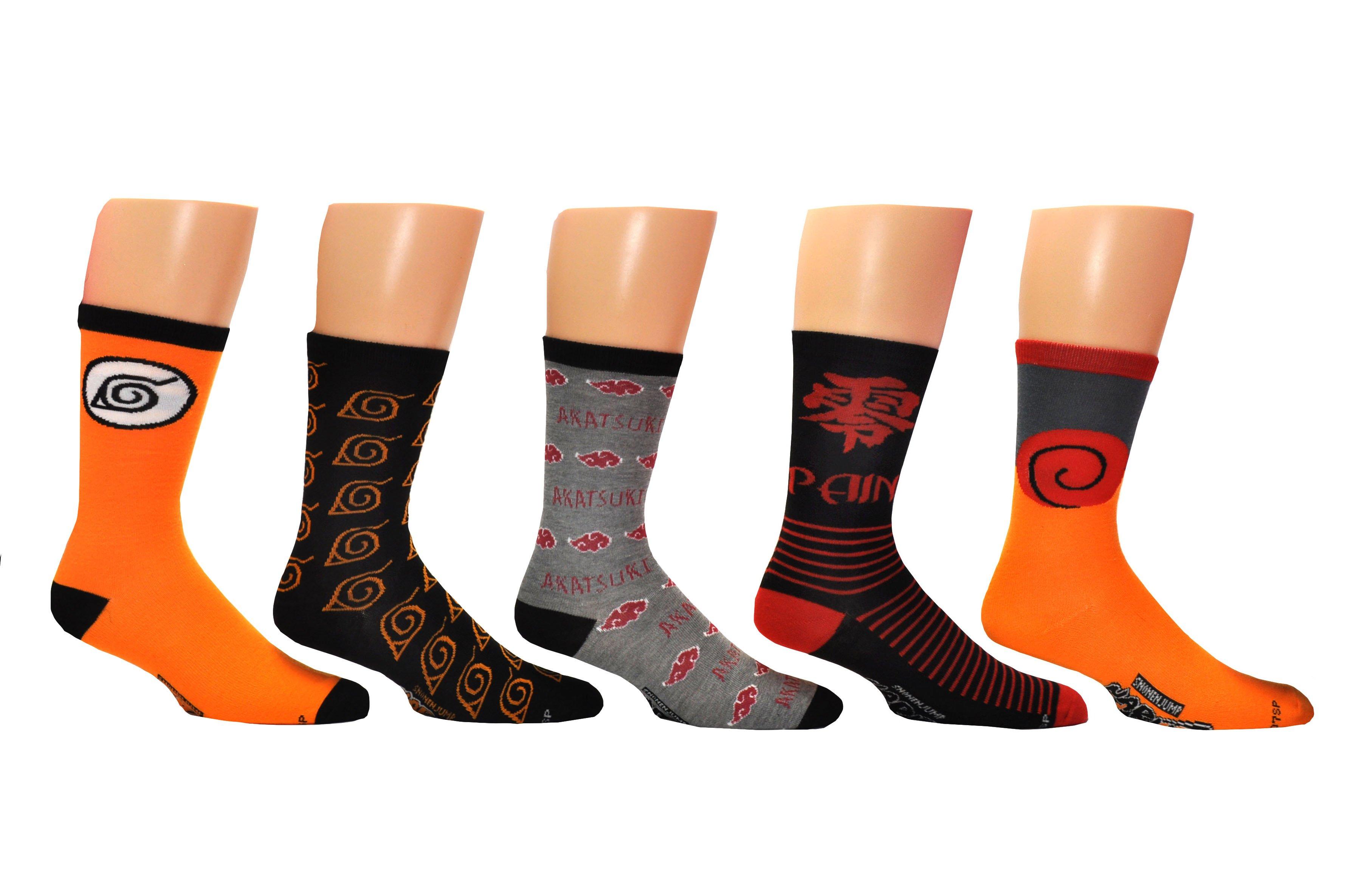 Naruto Shippuden Unisex Low Cut Socks 5-Pack Assortment NR-0043