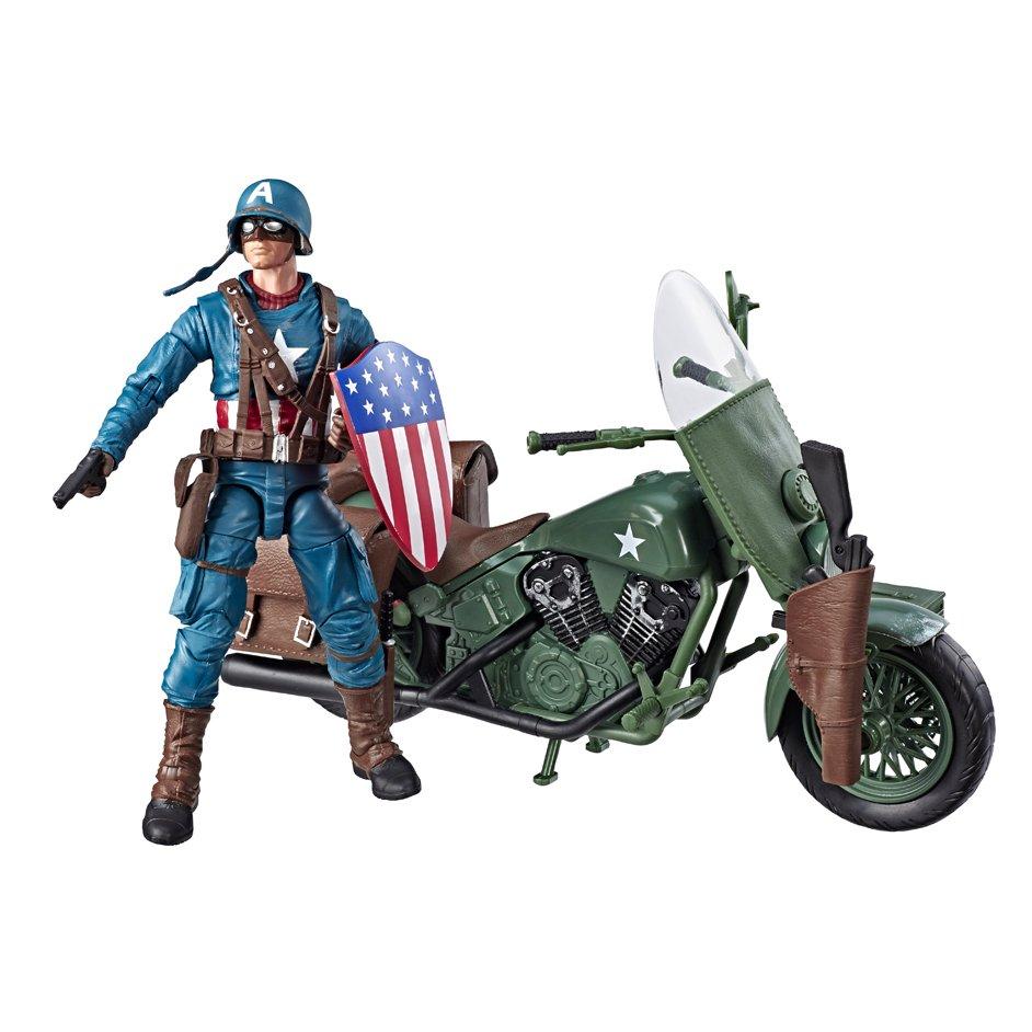 marvel legends 80 years deluxe captain america with motorcycle figure set