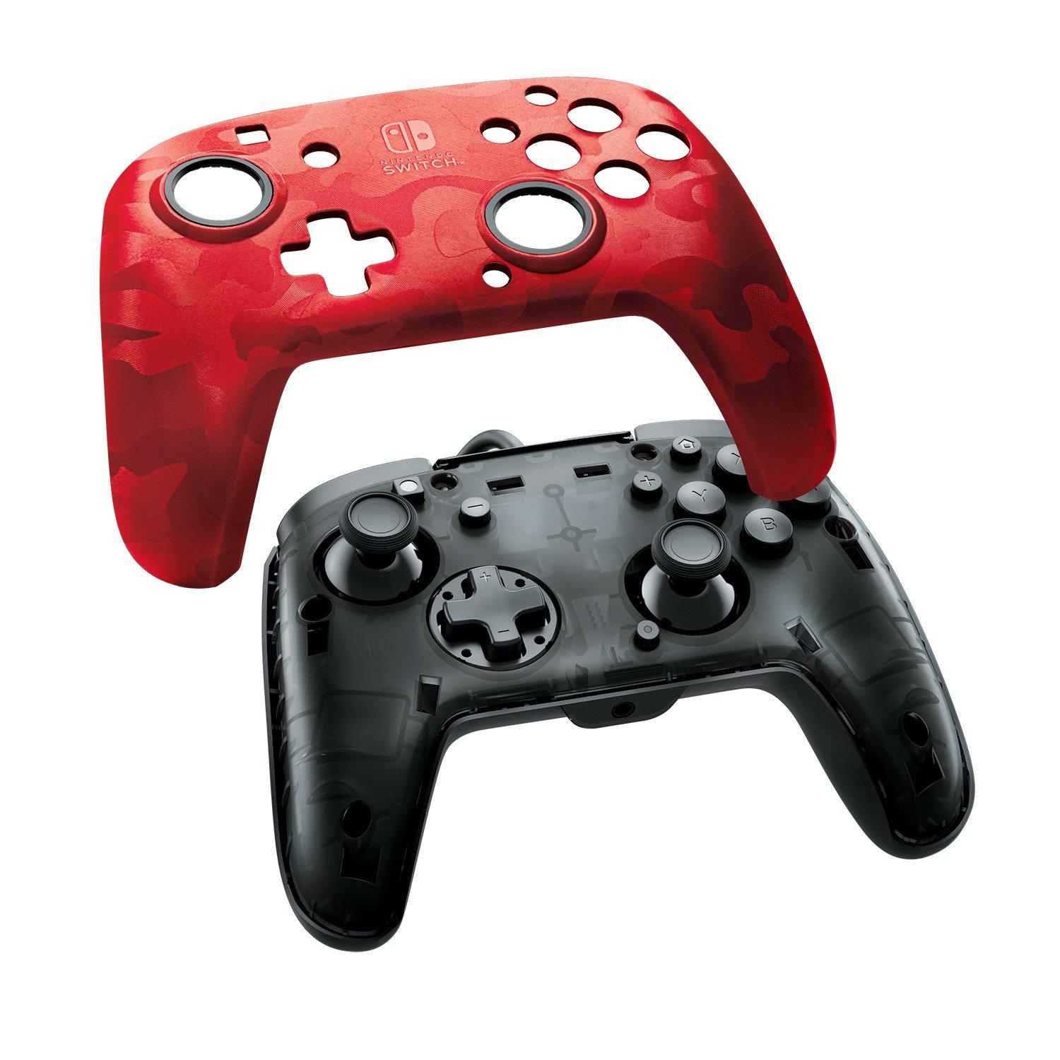 PDP Faceoff Deluxe Audio Wired Controller Red Camo for Nintendo Switch