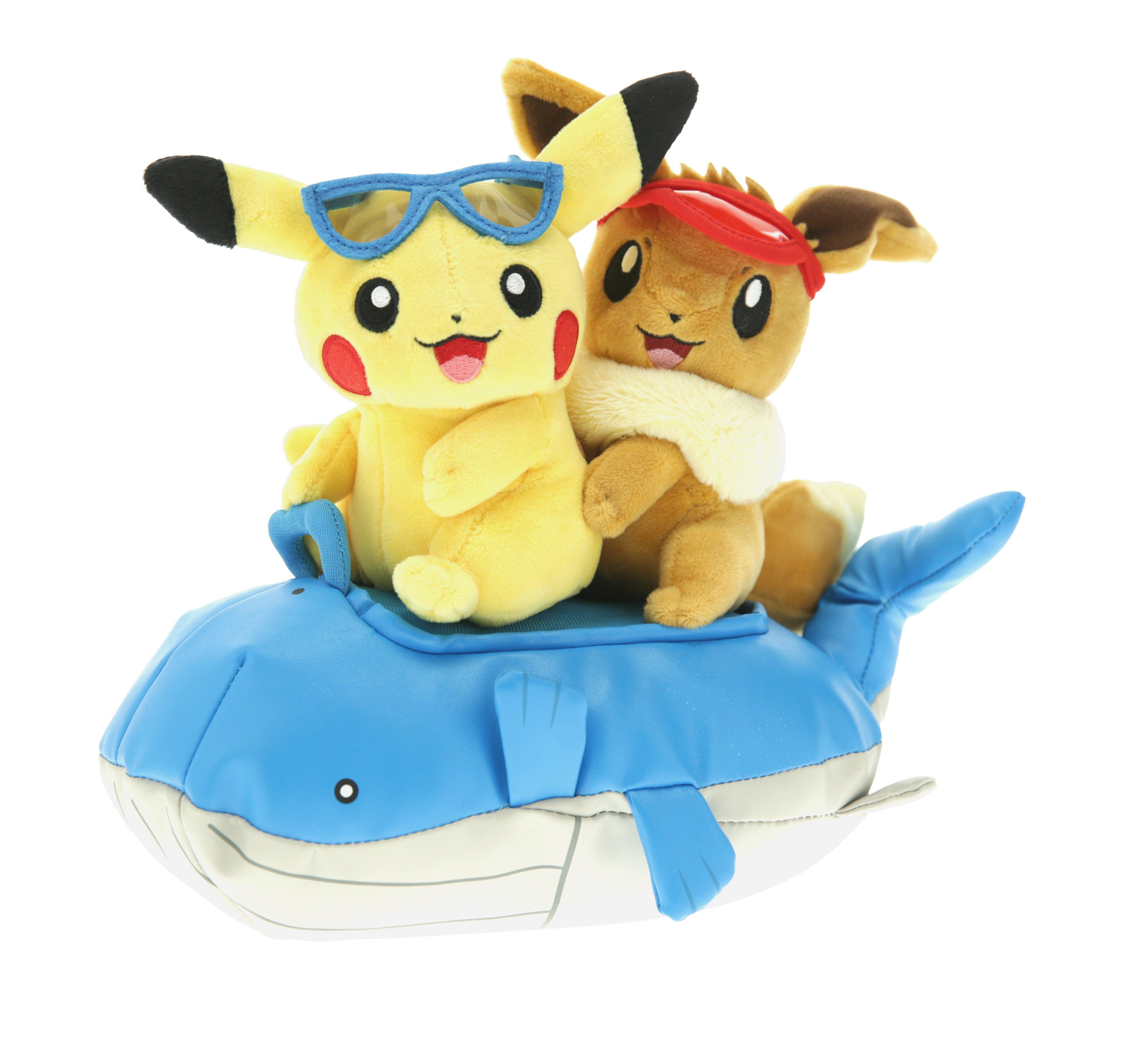 pikachu and eevee plush