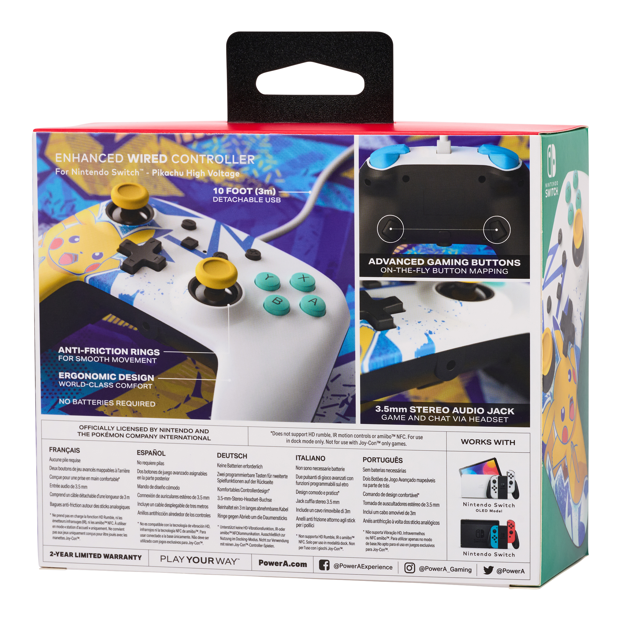 PowerA Enhanced Wired Controller for Nintendo Switch - Pikachu 