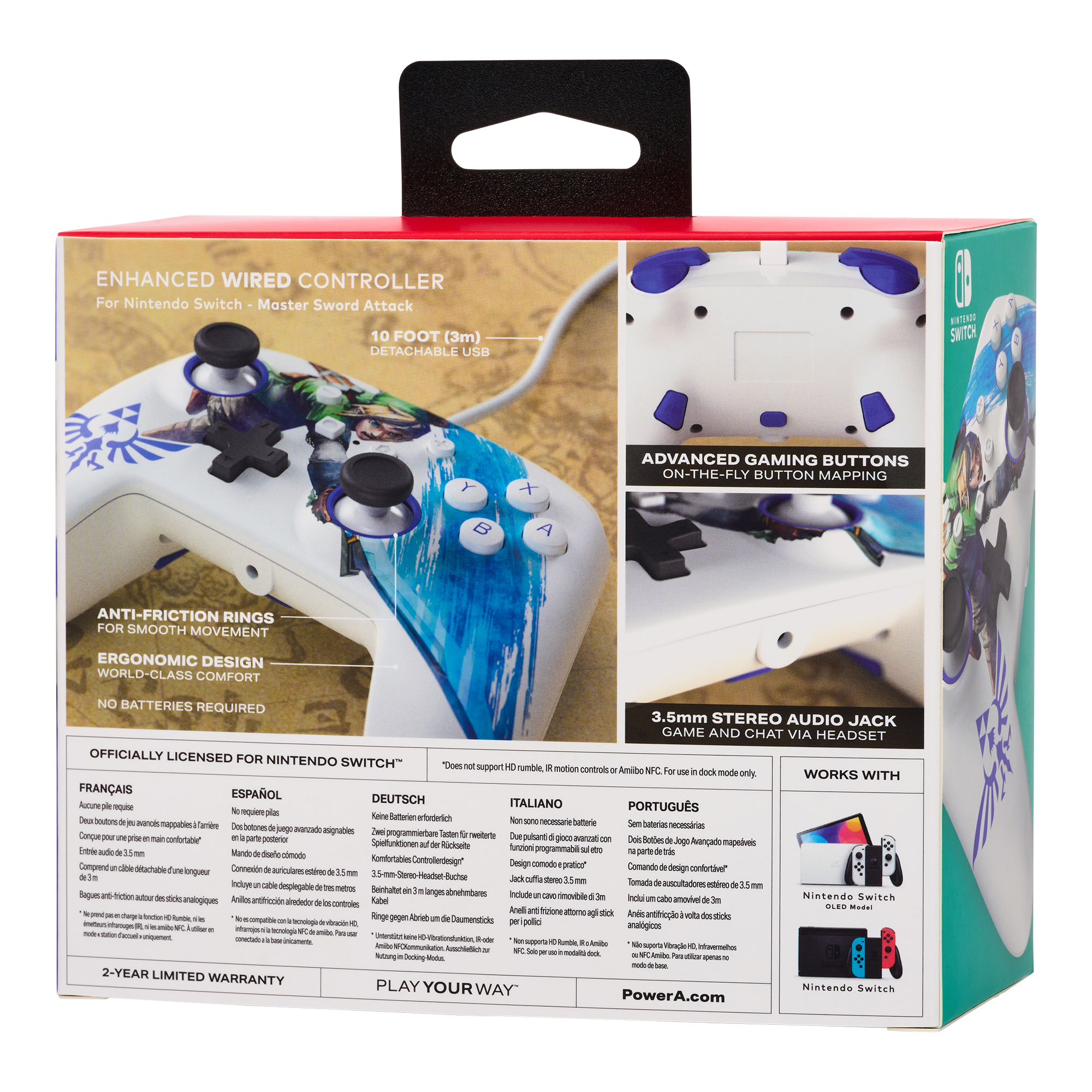 PowerA Enhanced Wired Controller for Nintendo Switch - Master Sword Attack