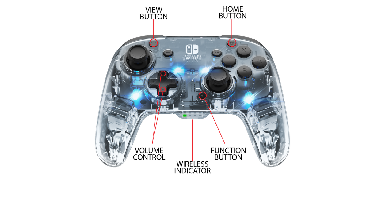 Nintendo Switch ホワイト Afterglow™ Wave Wireless LED Controller for Nintendo Switch