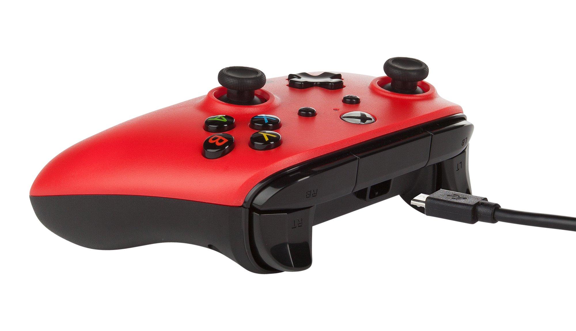 red wired xbox one controller