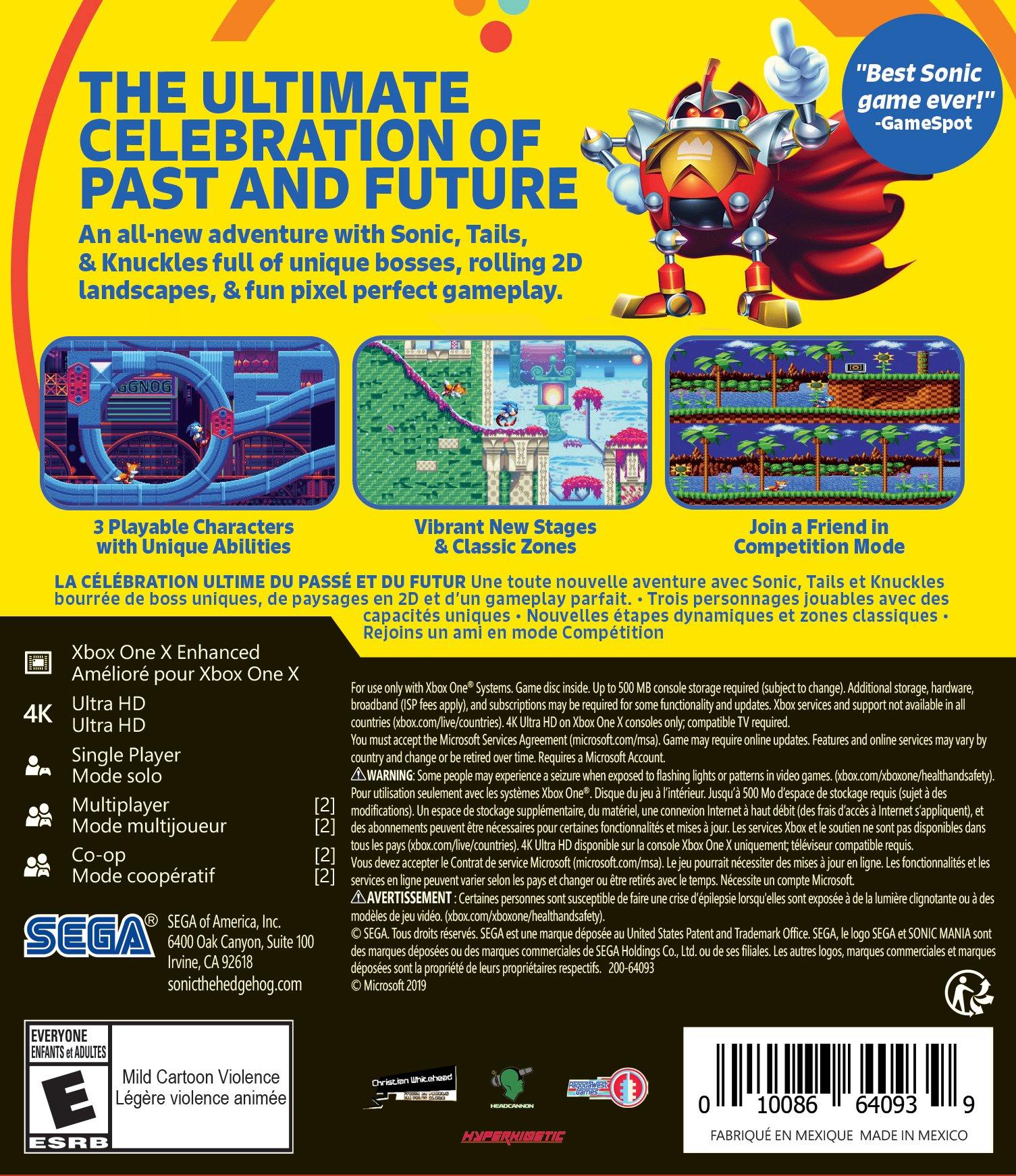 SONIC MANIA PLUS FOR XBOX ONE 