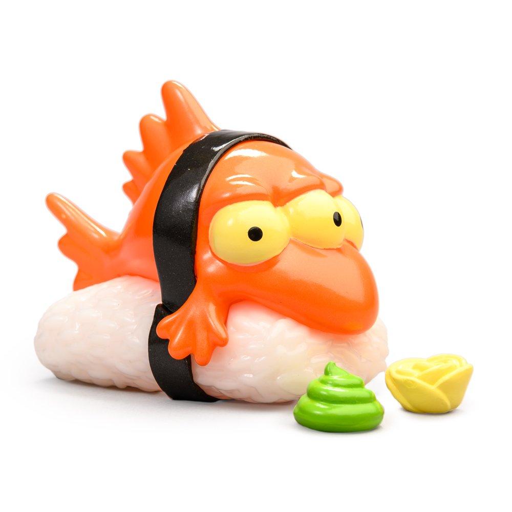 fish next to action figure