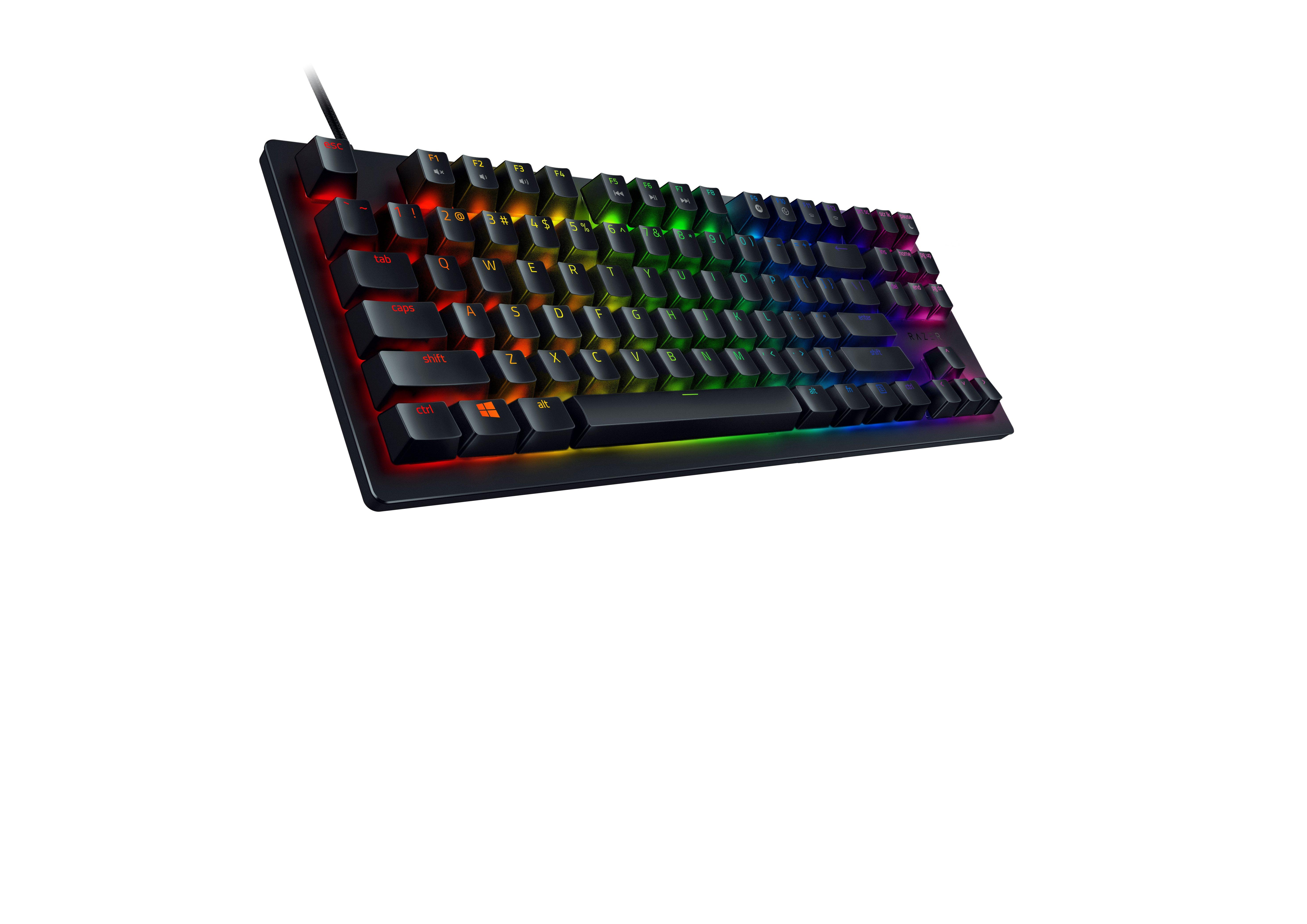 Razer Huntsman Tournament Edition Wired Optical PC Gaming Keyboard, 87 Key,  Green Keycaps, Black