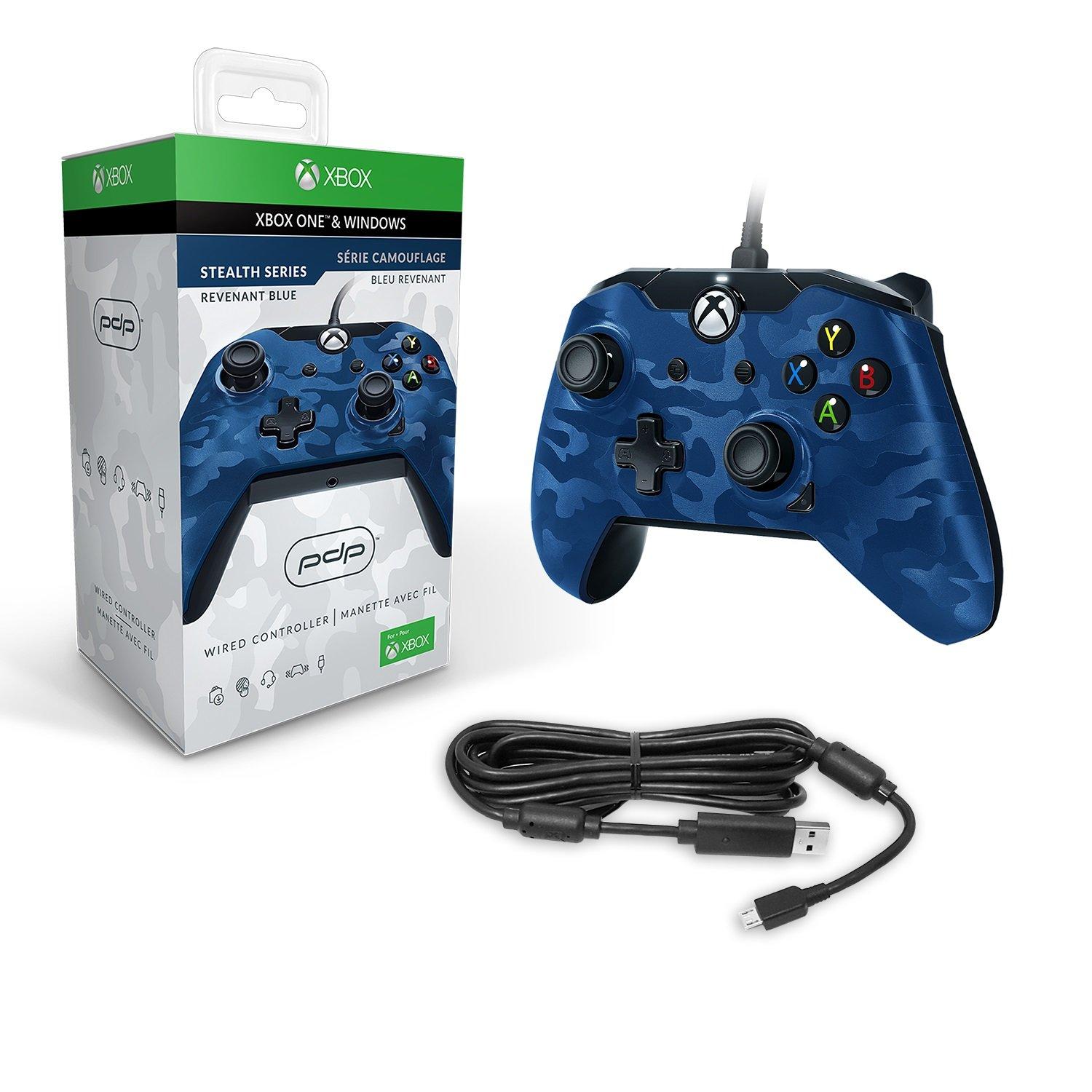 Blue Camo Wired Controller for Xbox One Xbox One GameStop