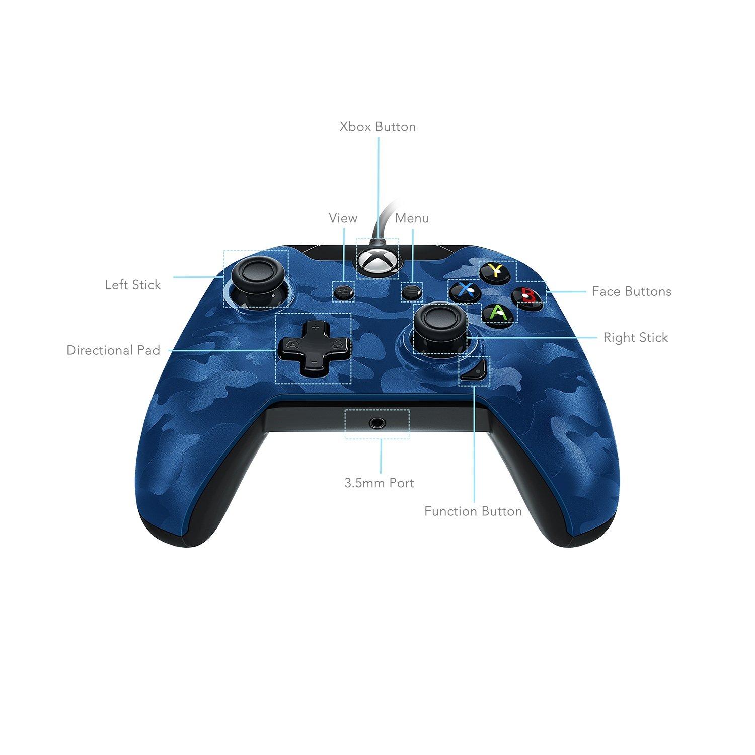 Blue Camo Wired Controller for Xbox One Xbox One GameStop