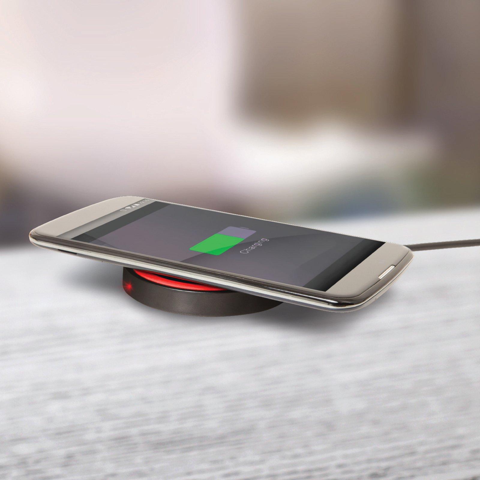 Black Wireless Charger with 5 ft Micro USB Cable Electronics GameStop