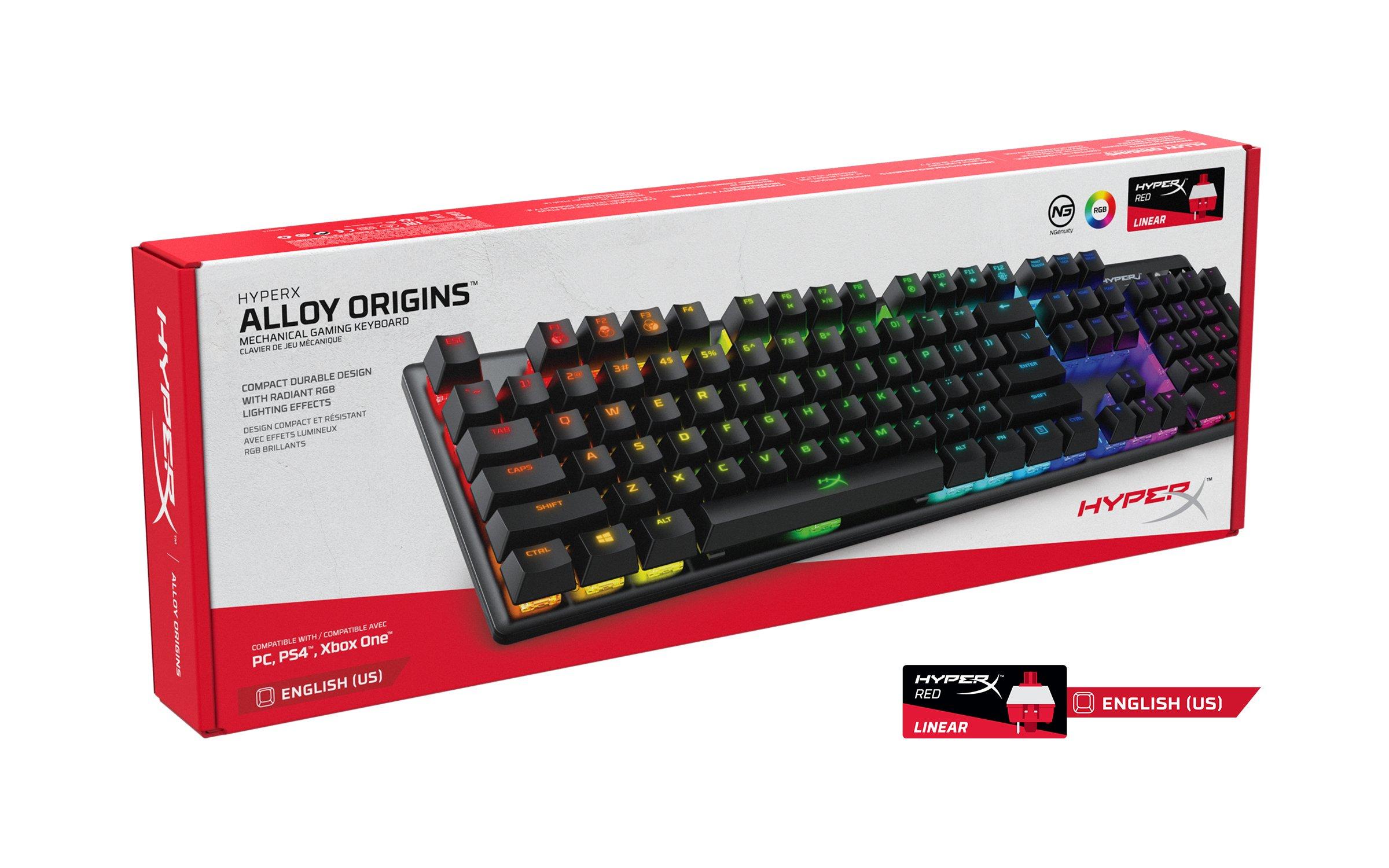 HyperX Alloy Origins – Clavier Gaming mécanique RGB, HyperX Red switches  (AZERTY)