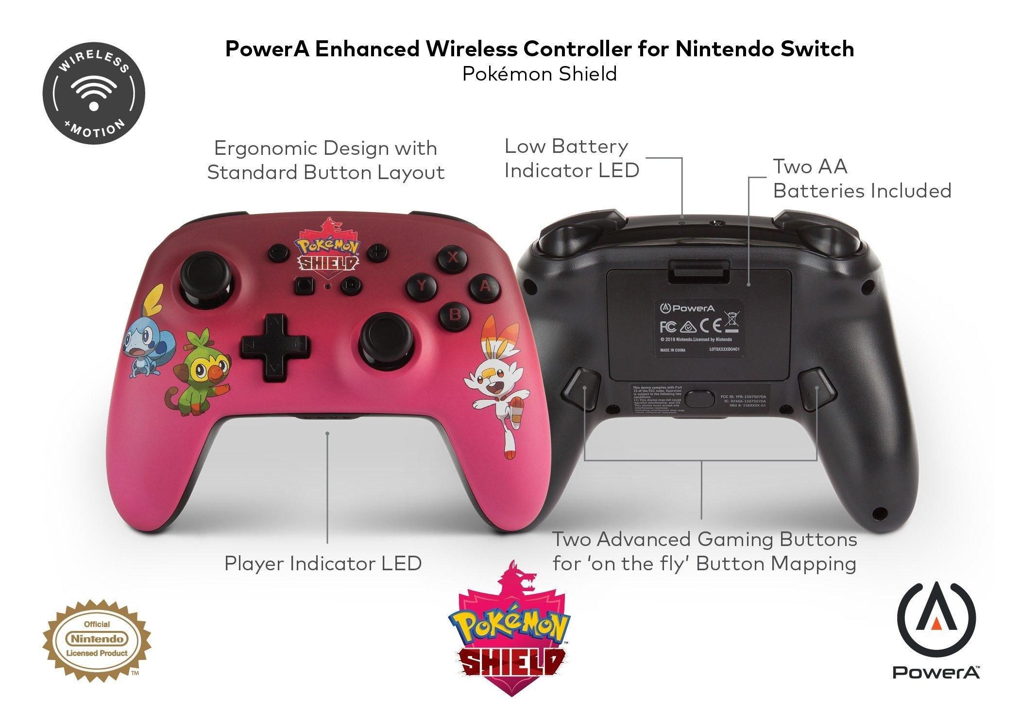 list item 4 of 13 PowerA Enhanced Wireless Controller for Nintendo Switch Pokemon Shield