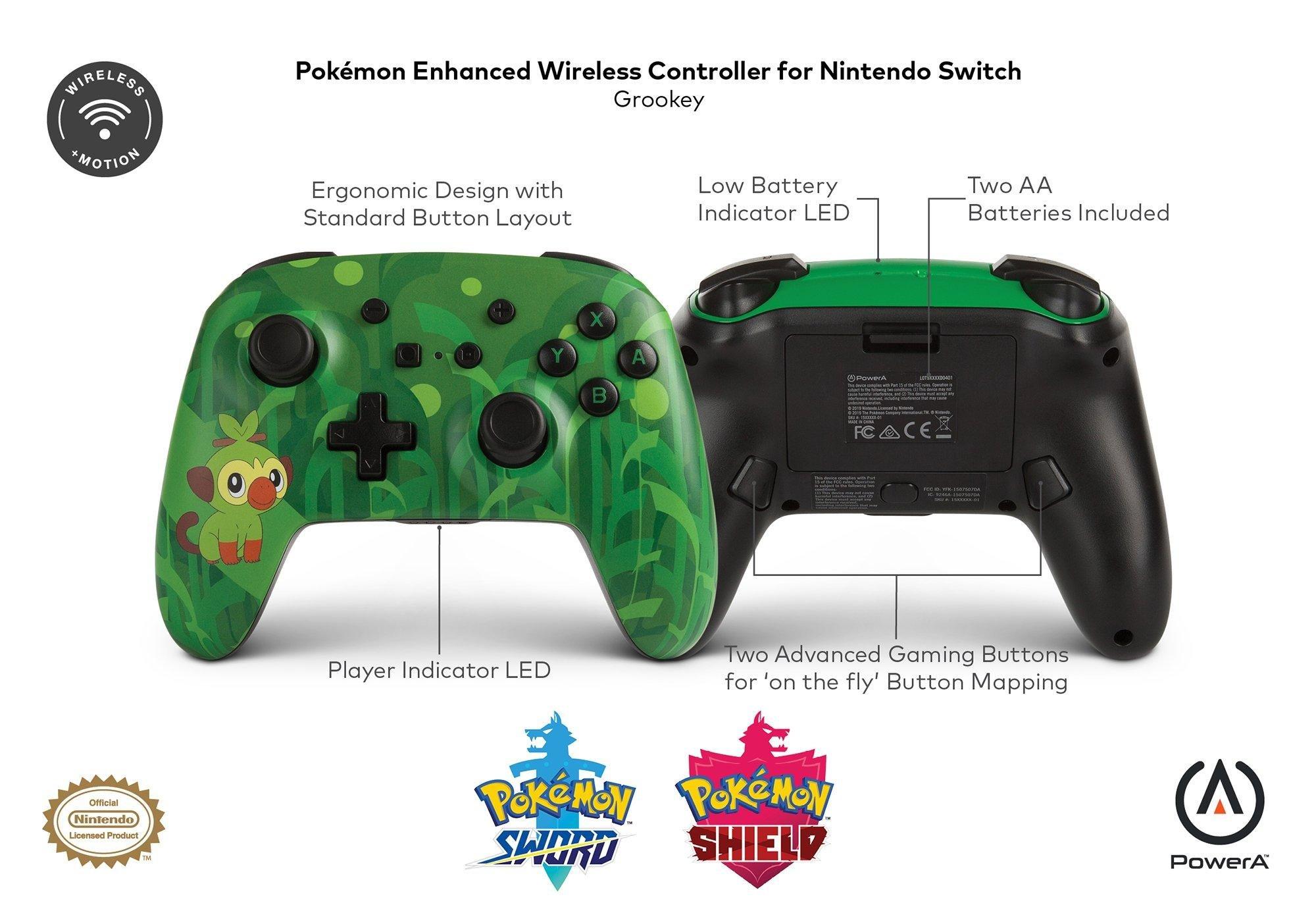 Nintendo Switch Pokemon Grookey Enhanced Wireless Controller