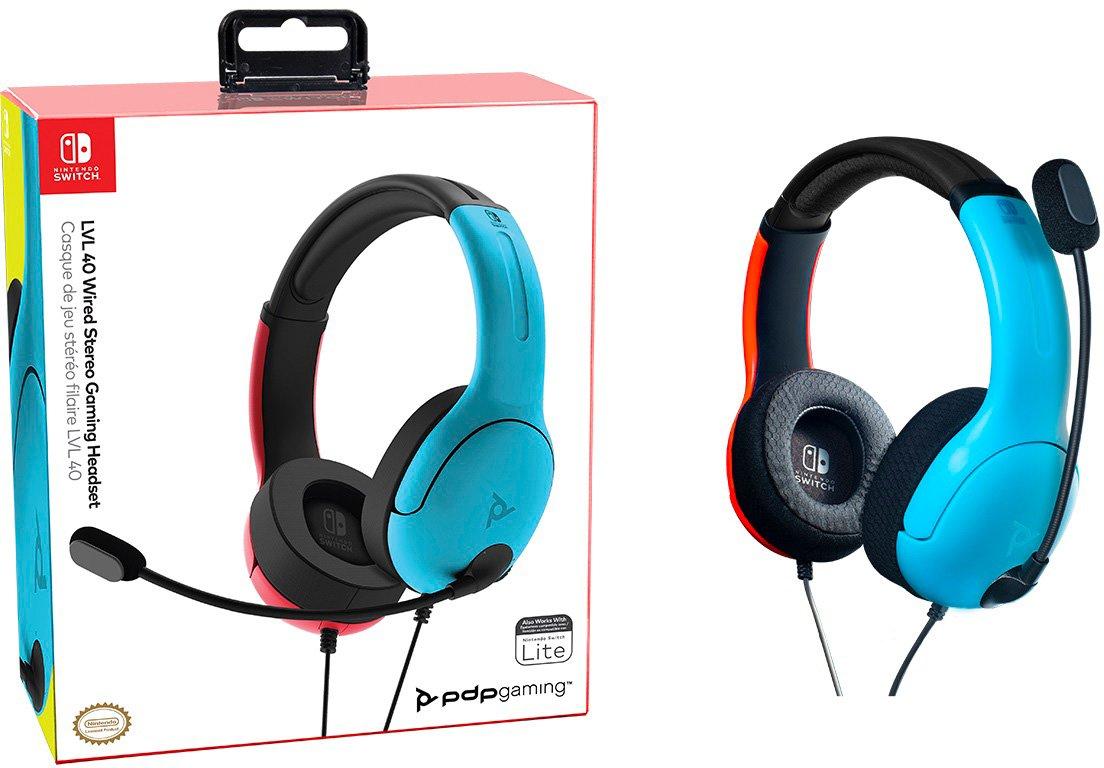  PDP Gaming LVL40 Stereo Headset with Mic for Nintendo Switch/ Switch Lite/OLED - Wired Power Noise Cancelling Microphone, Lightweight,  Soft Comfort On Ear Headphones (Animal Crossing Blue & Green) : Everything  Else