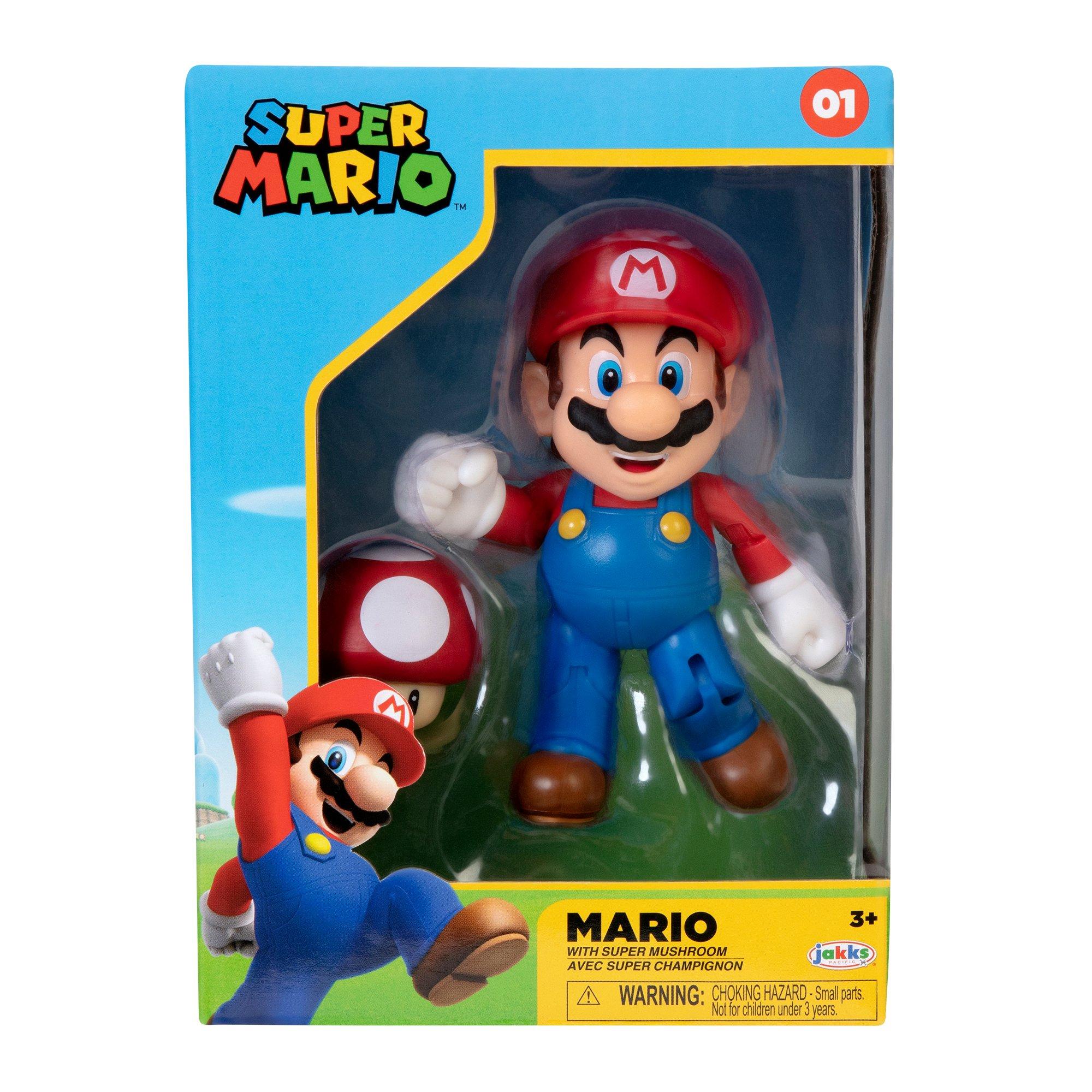 Super Mario Bros. Mario with Red Mushroom Action Figure