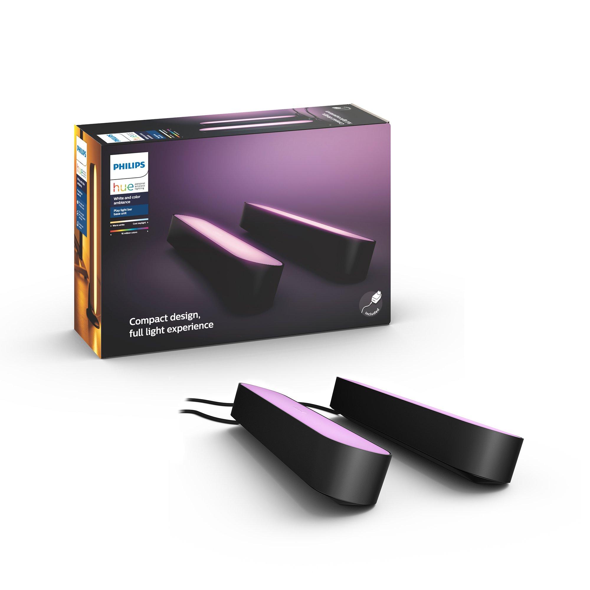 Philips Hue Black Play LED Smart Light Bar Double Base Pack | GameStop