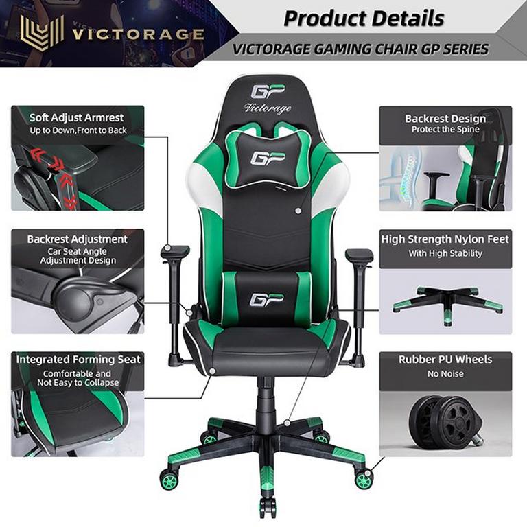 GP0194USA Green Racing Seat Design Gaming Chair GameStop