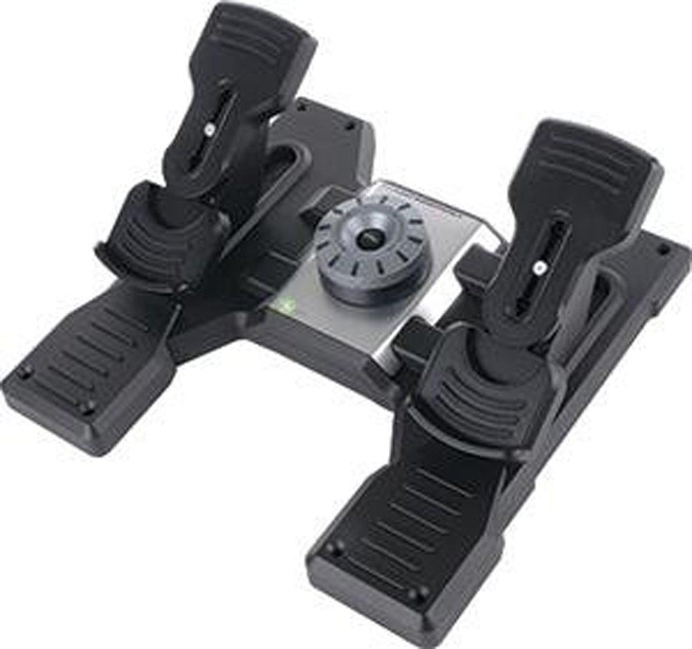 list item 1 of 6 Logitech Professional Flight Simulation Rubber Pedals with Toe Brake