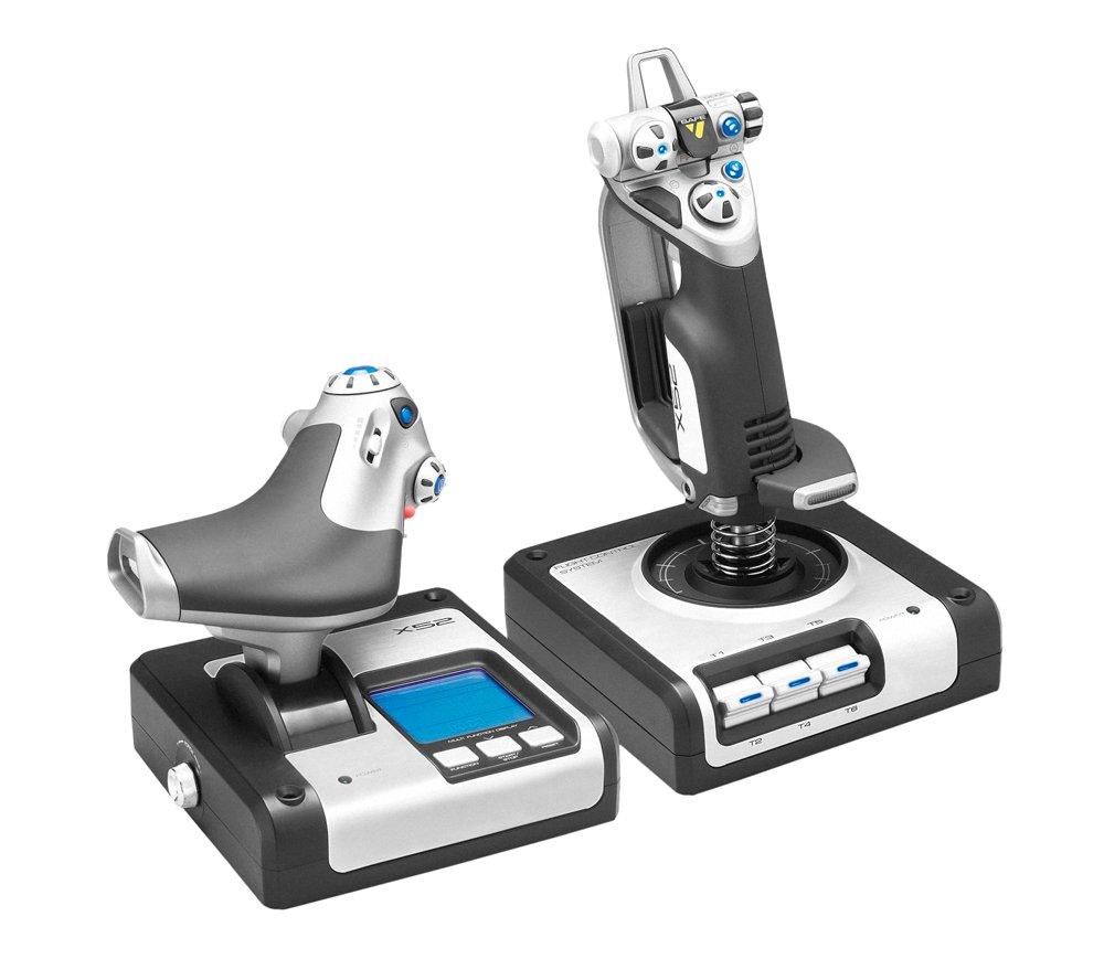 list item 1 of 8 Logitech X52 H.O.T.A.S. Black and Silver Throttle and Stick Simulation Controller