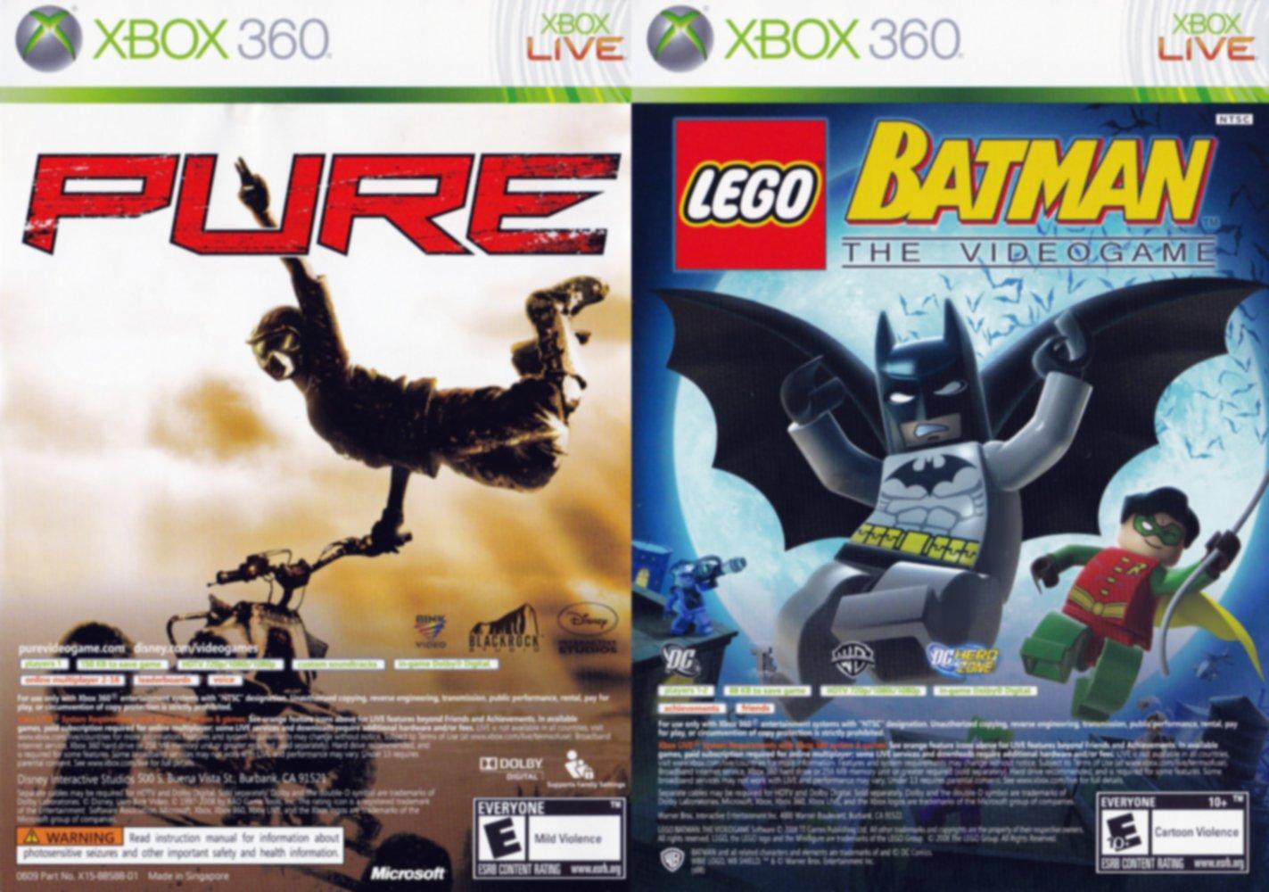 Lot of 2 Games LEGO Batman: The Videogame and Pure, Kinect Adventures Xbox  360