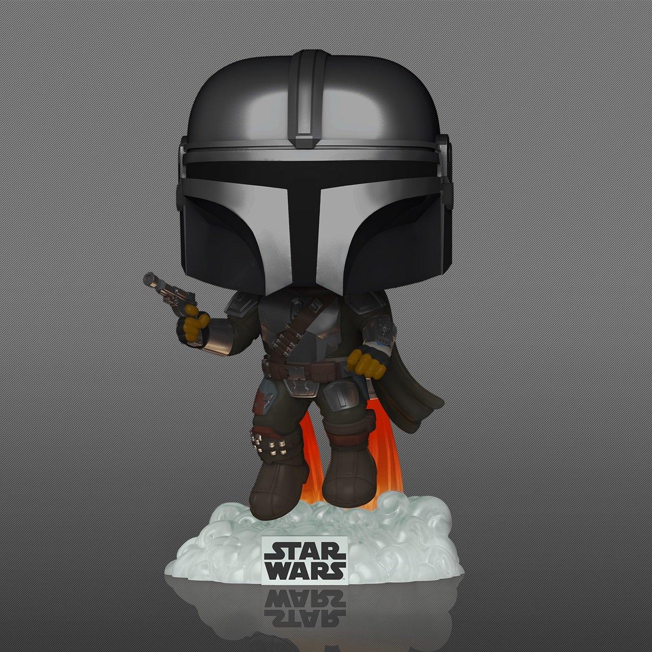 mandalorian flying with blaster