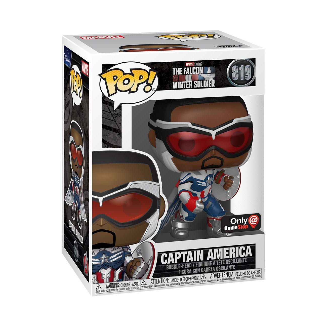 Funko POP! Marvel: The Falcon and the Winter Soldier Captain America Action  Pose 3.75-in Bobblehead Vinyl Figure GameStop Exclusive