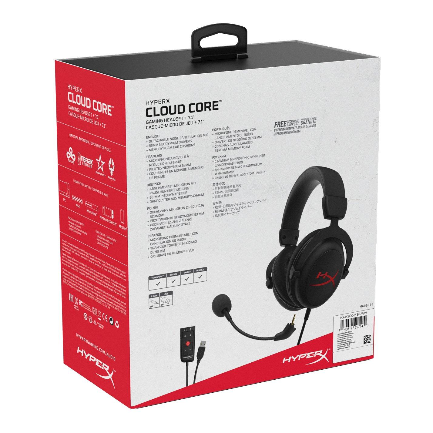 HyperX Cloud Core 7.1 Wired Gaming Headset GameStop