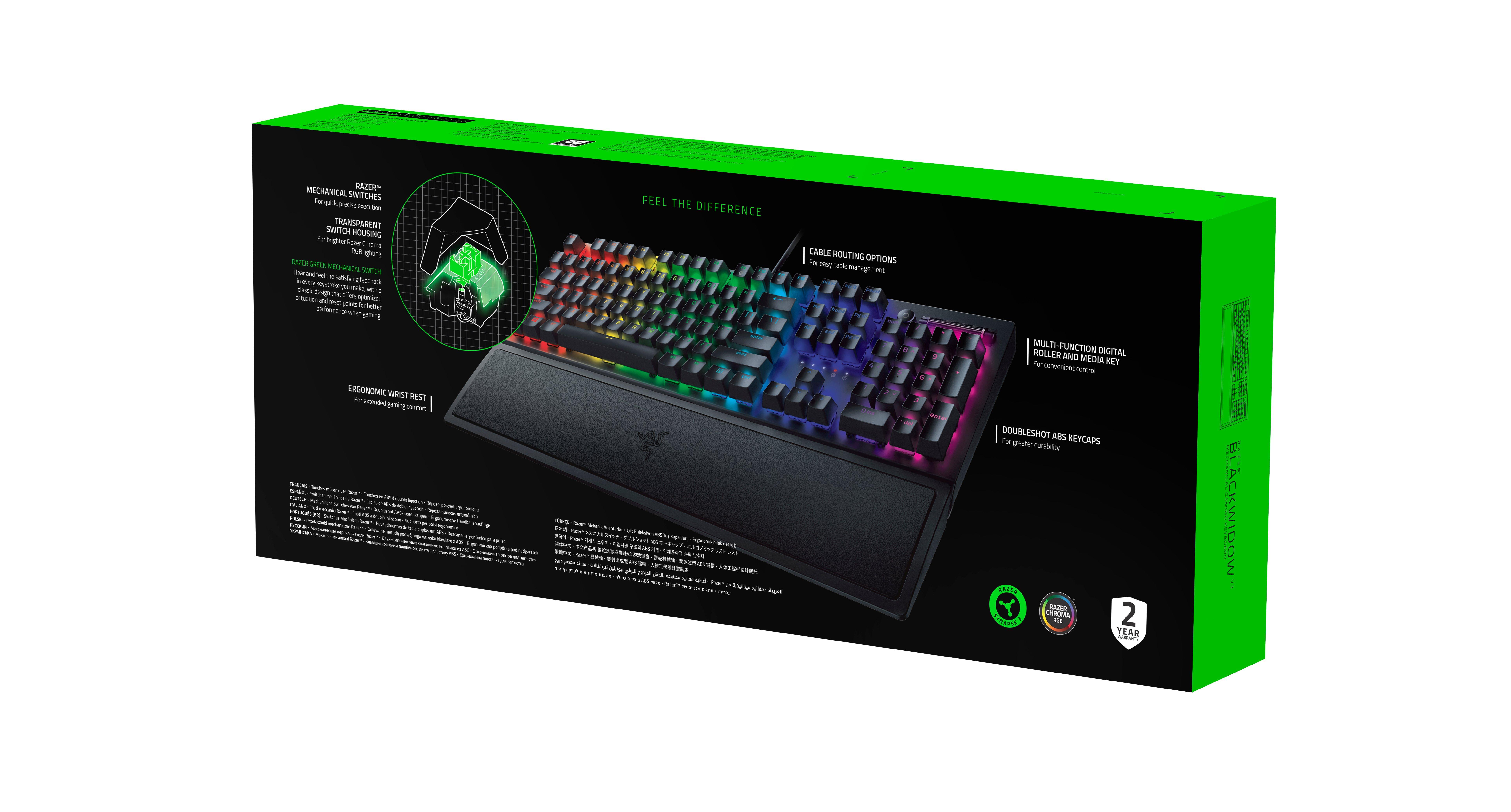 Razer BlackWidow Wired Mechanical Gaming Keyboard for PC, Chroma RGB  Lighting, Black 