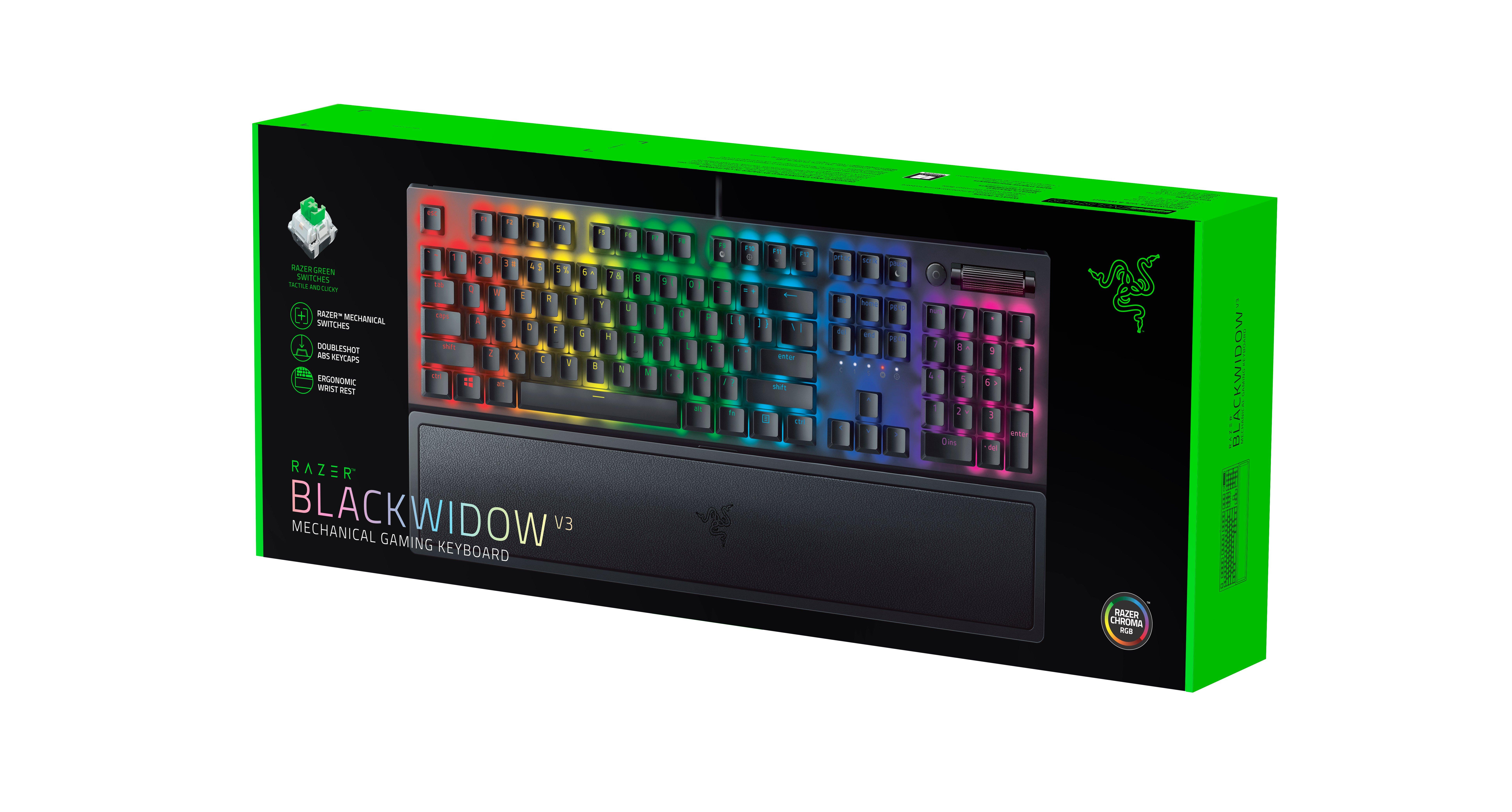 Razer BlackWidow V3 Teclado Gaming USA Green Switch Cuarzo Rosa