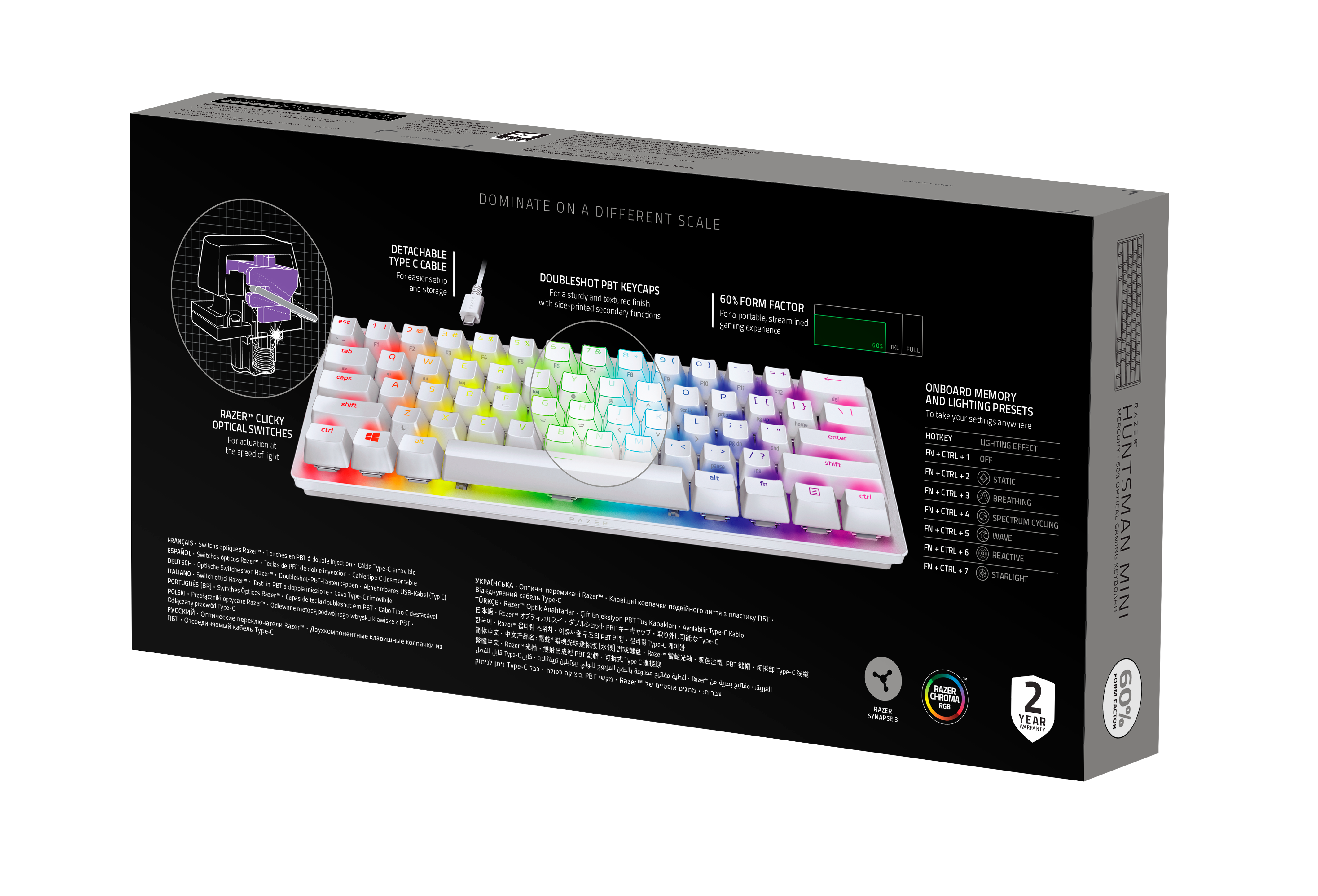 Huntsman Mini Mercury Edition 60 Percent Optical Purple Switches Wired