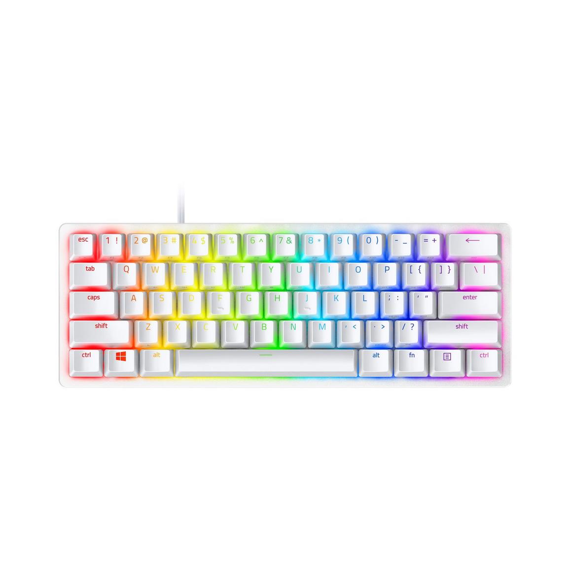 Razer Huntsman Mini 60 Percent Optical Purple Switches Wired Gaming Keyboard, White