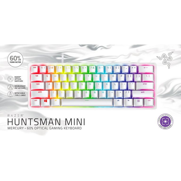 Razer Huntsman Mini Mercury Edition 60 Percent Optical Purple Switches Wired Gaming Keyboard
