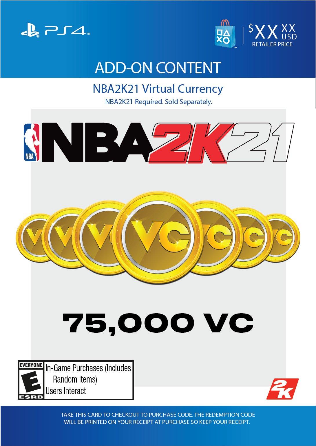 Nba 2k21 75 000 Virtual Currency Playstation 4 Gamestop